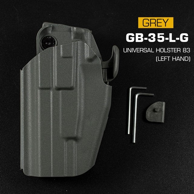 Universal Belt Holster (Glock 17, P226, M92F) Left Hand - Grey
