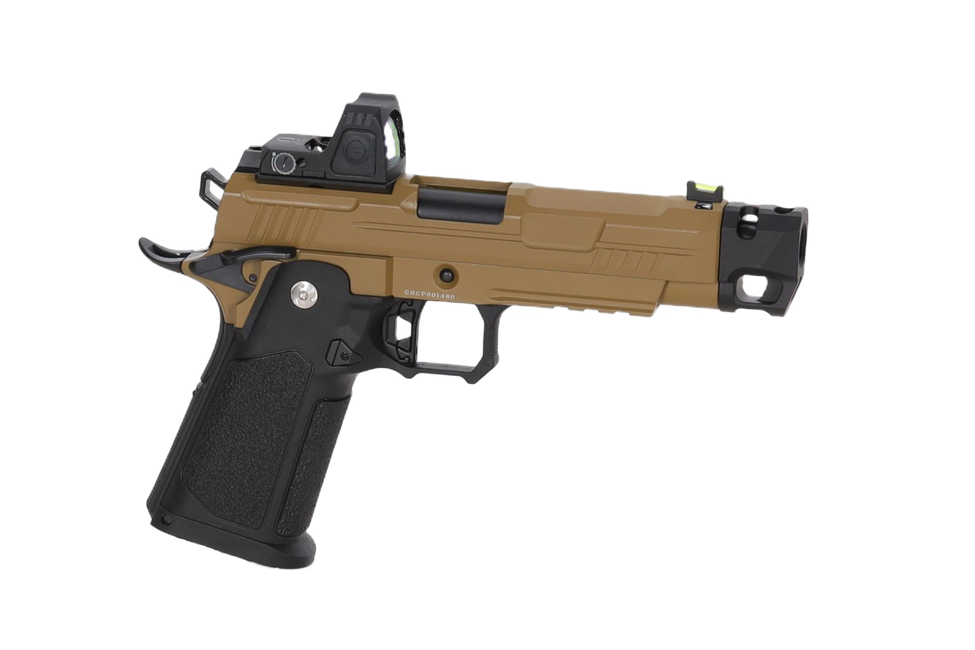 Vanguard 4.3" Hi-Capa GBB + red dot + Half-Tan compensator