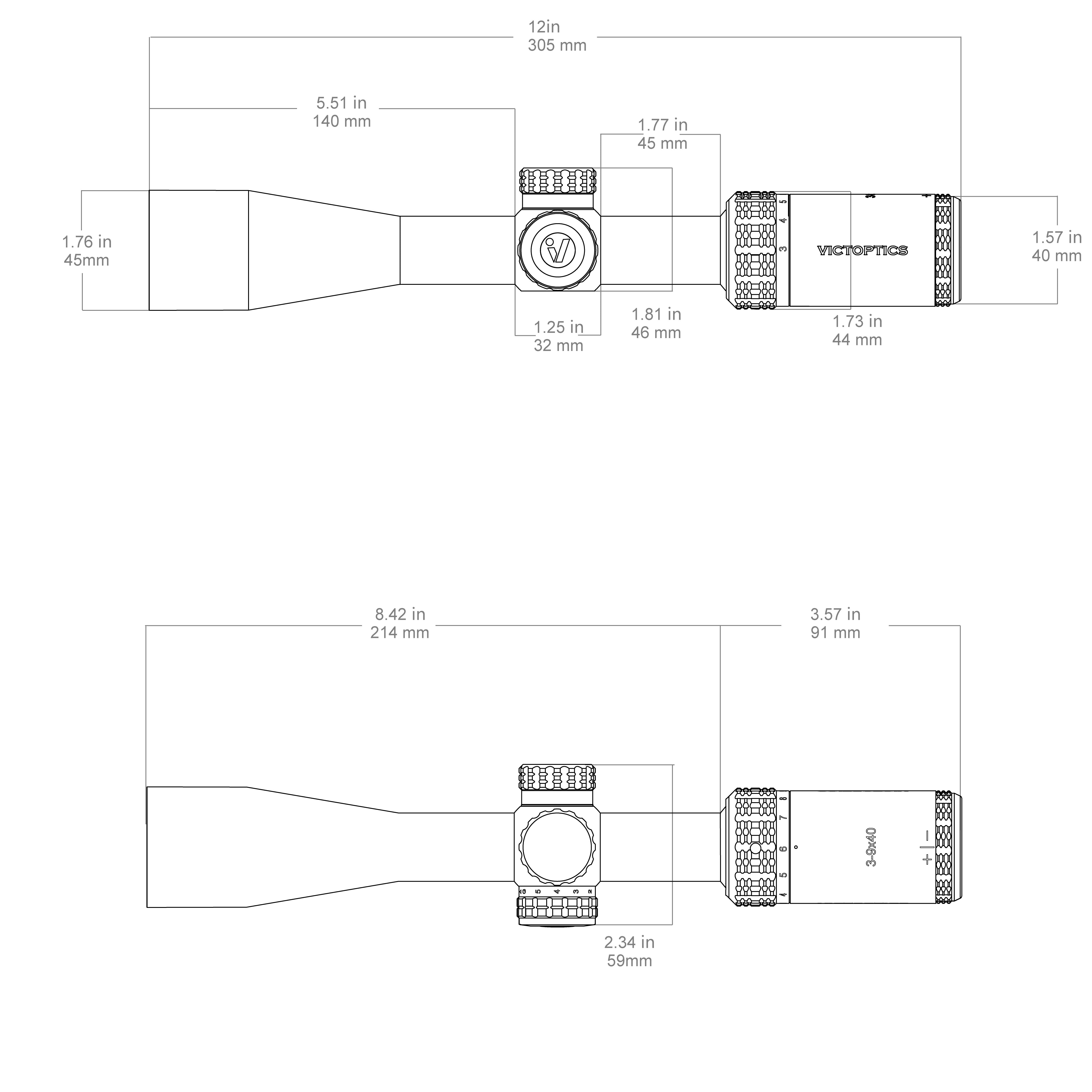 Riflescope VictOptics SOI 3-9x40 - Black
