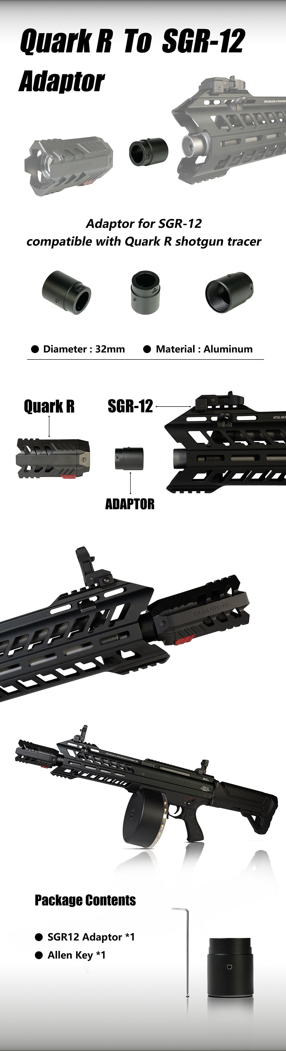 32mm Quark-R Tracer Adapter for TM SGR-12