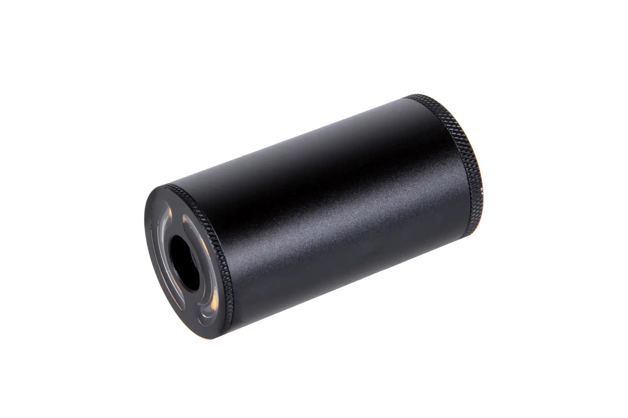 Compact and lightweight Tracer E-Shooter FLARE MONO Silencer in black.
