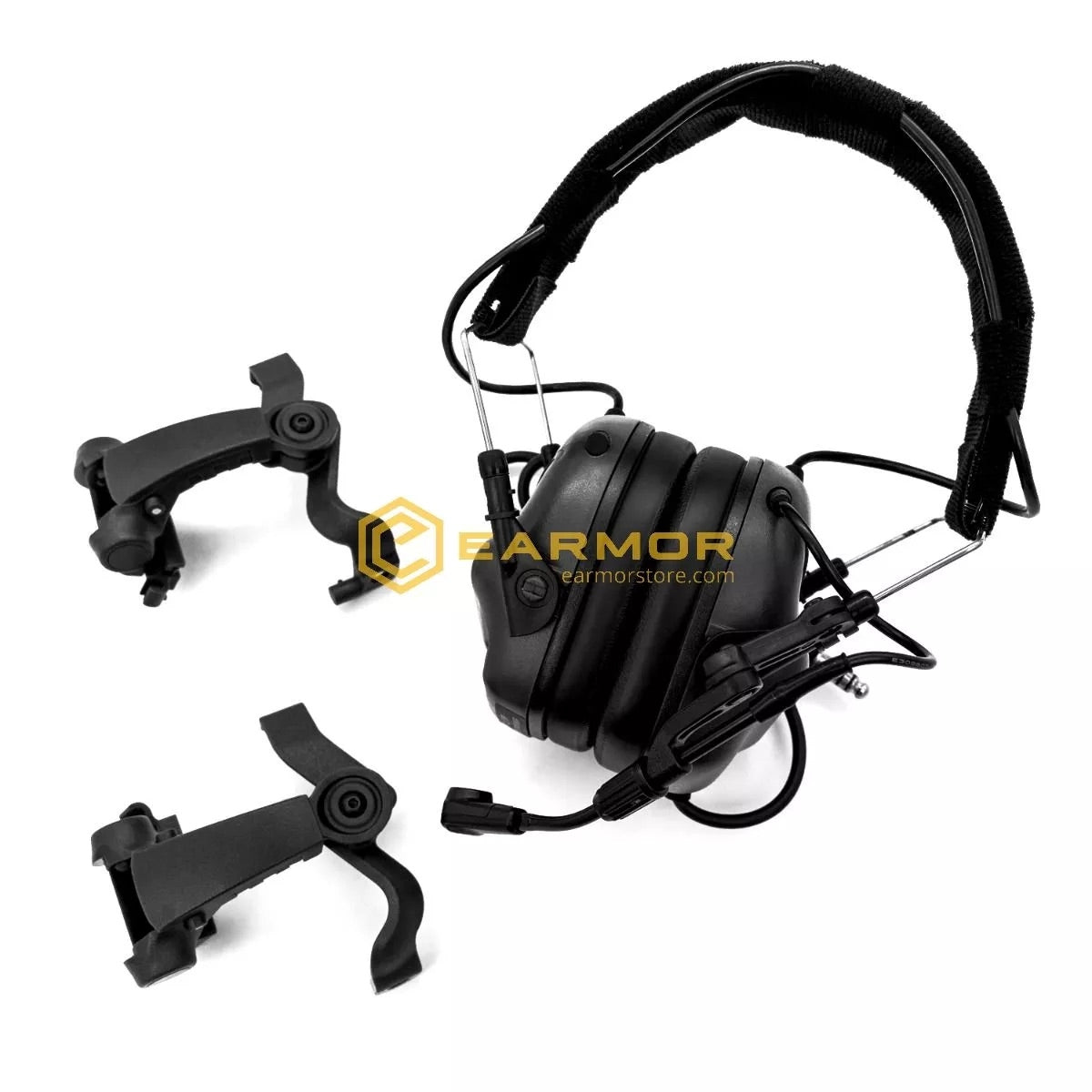 EARMOR M32X MOD4 Tactical Headset, M16C Mount for FAST / ARC - Black