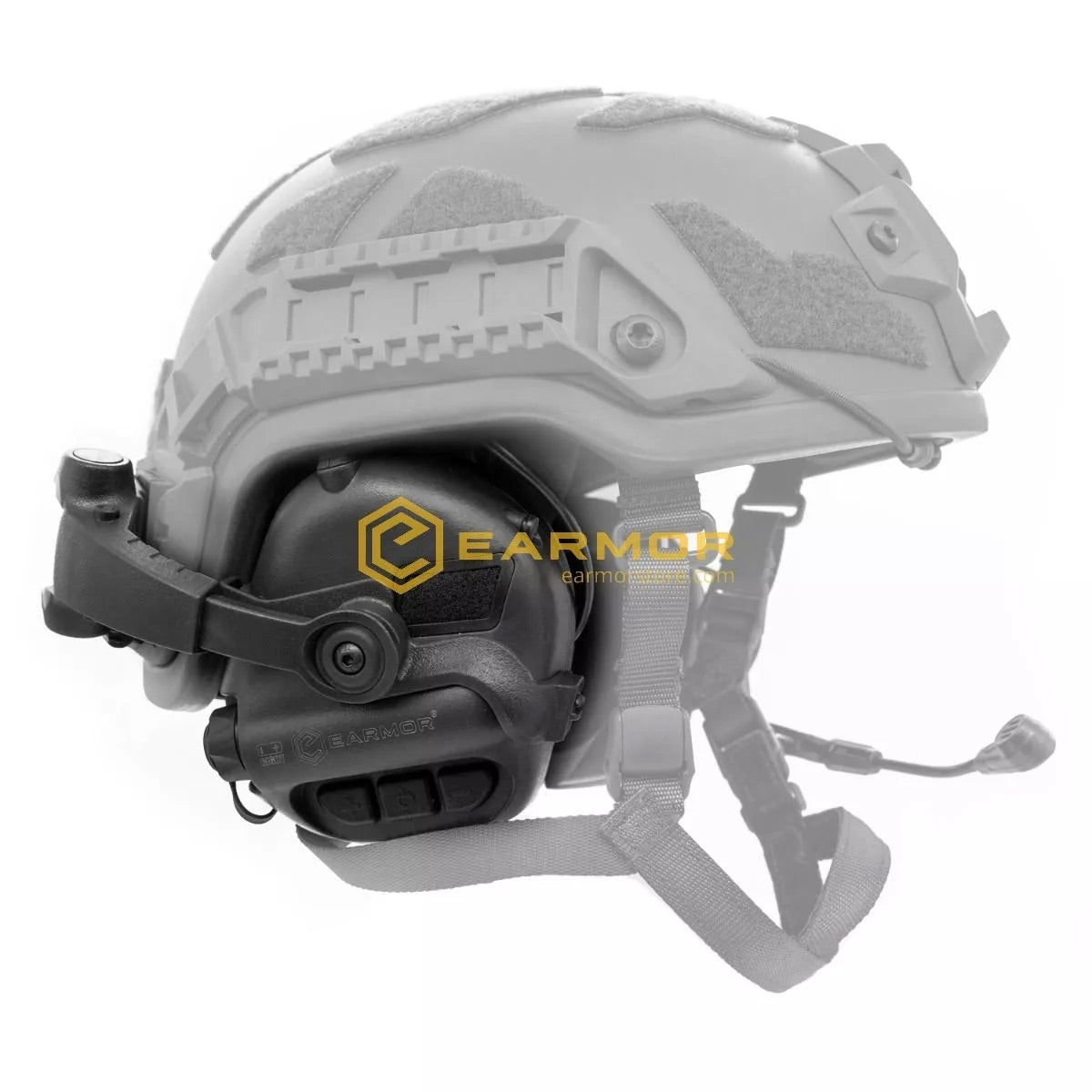 EARMOR M32X MOD4 Tactical Headset, M16C Mount for FAST / ARC - Black