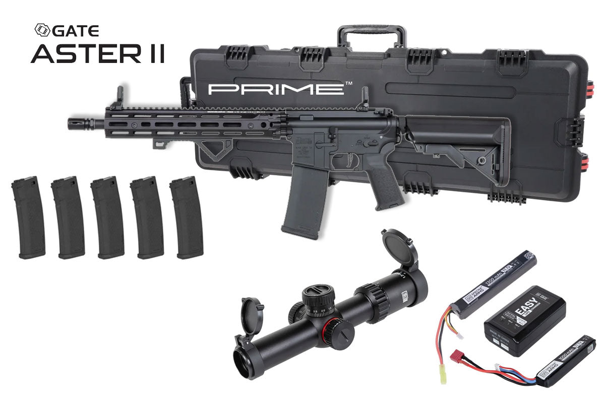 Specna Arms Daniel Defense SA-P28 Prime RIS III 12.5" Premium Airsoft Bundle - Rifle, Optic, Batteries, Magazines and Case