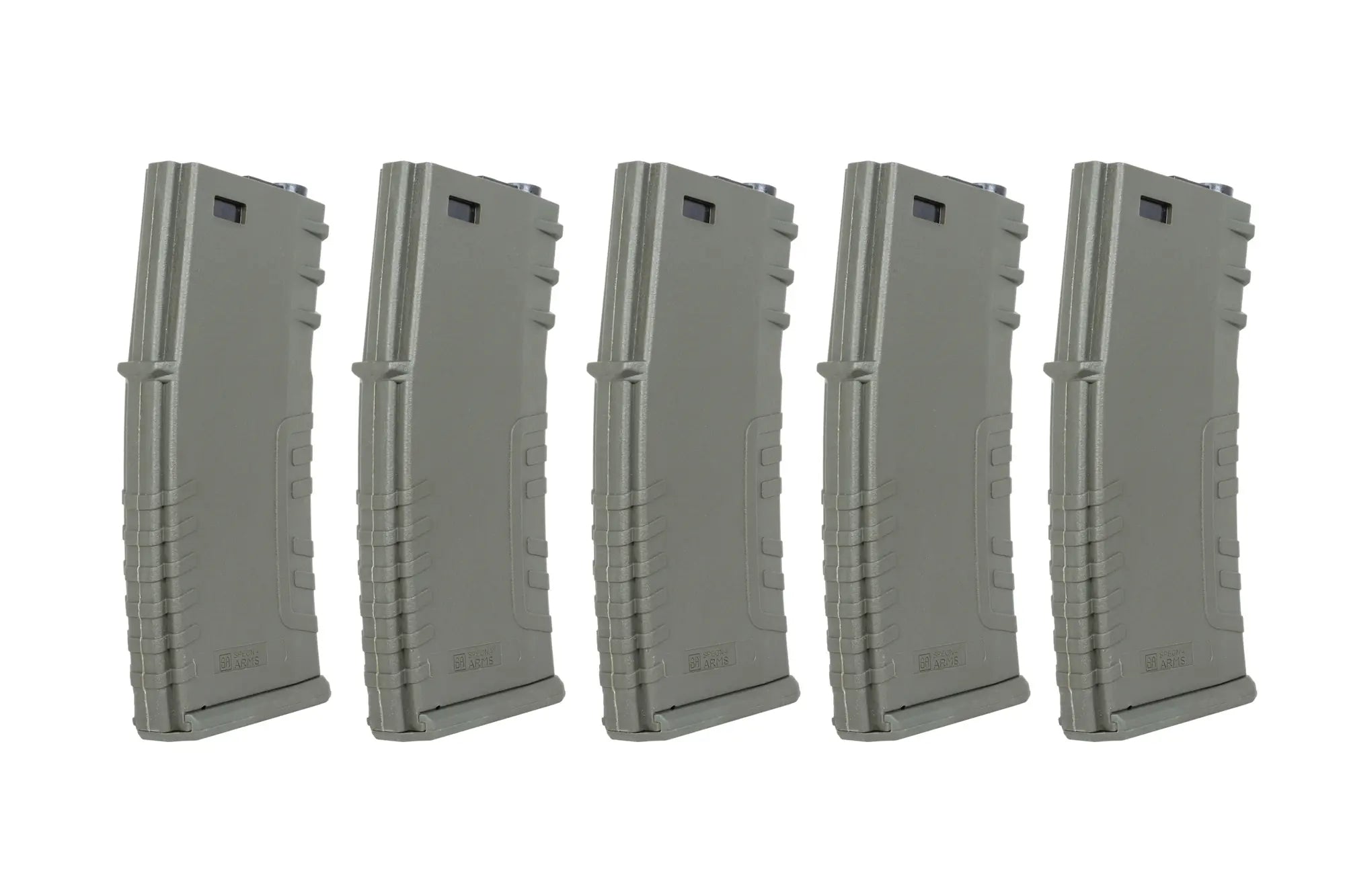 Set of 5 polymer mid-cap magazines 120 rounds Olive