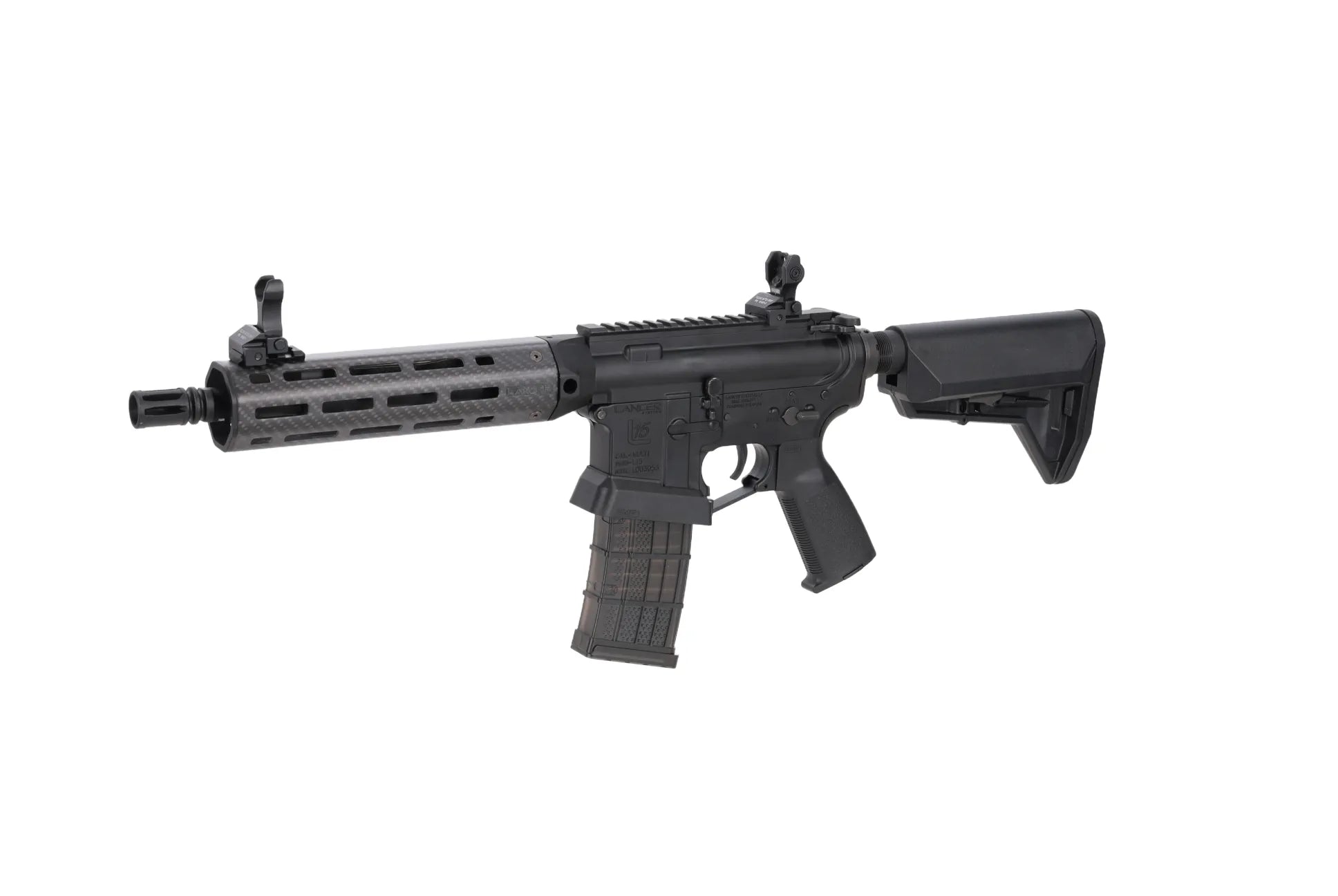 King Arms x Lancer Systems airsoft Carbine L15 LCH7 8" Real Carbon Black-4