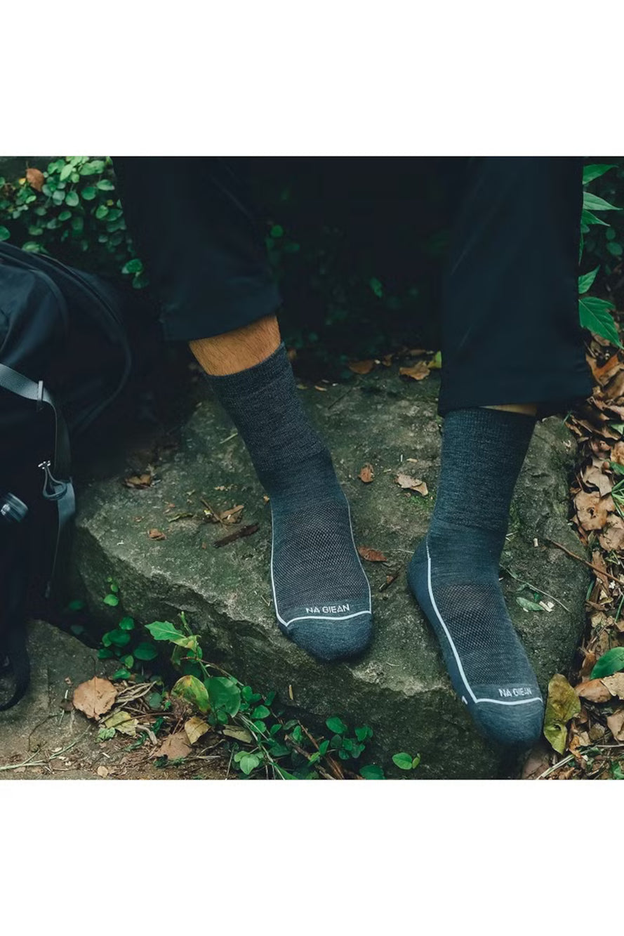 Na Giean MEDIUM WEIGHT TRAIL socks NGMT2002 SAGE S (37-40) Grey-1