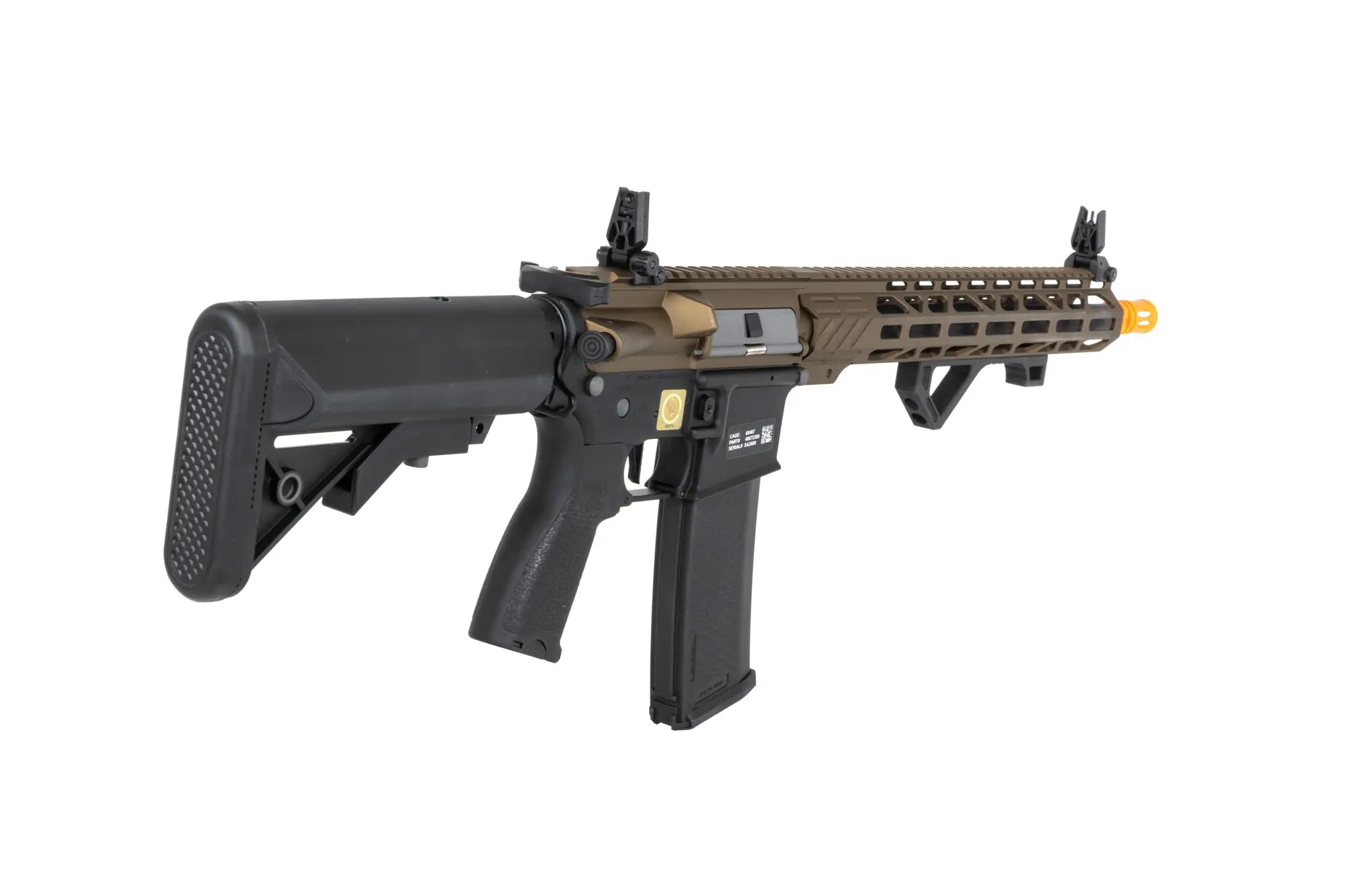 RRA SA-E24 HAL ETU Chaos Bronze Airsoft Replica with orange flash hider