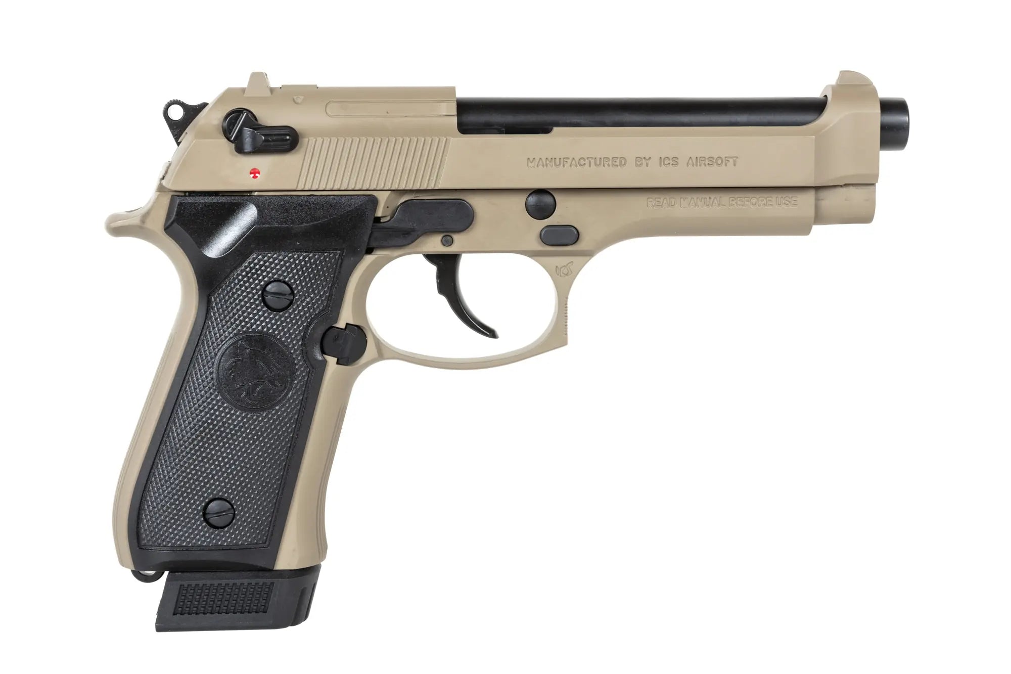 ICS BLE-BM9 Dual Power Half-Tan airsoft pistol (with CO2 magazine)-2