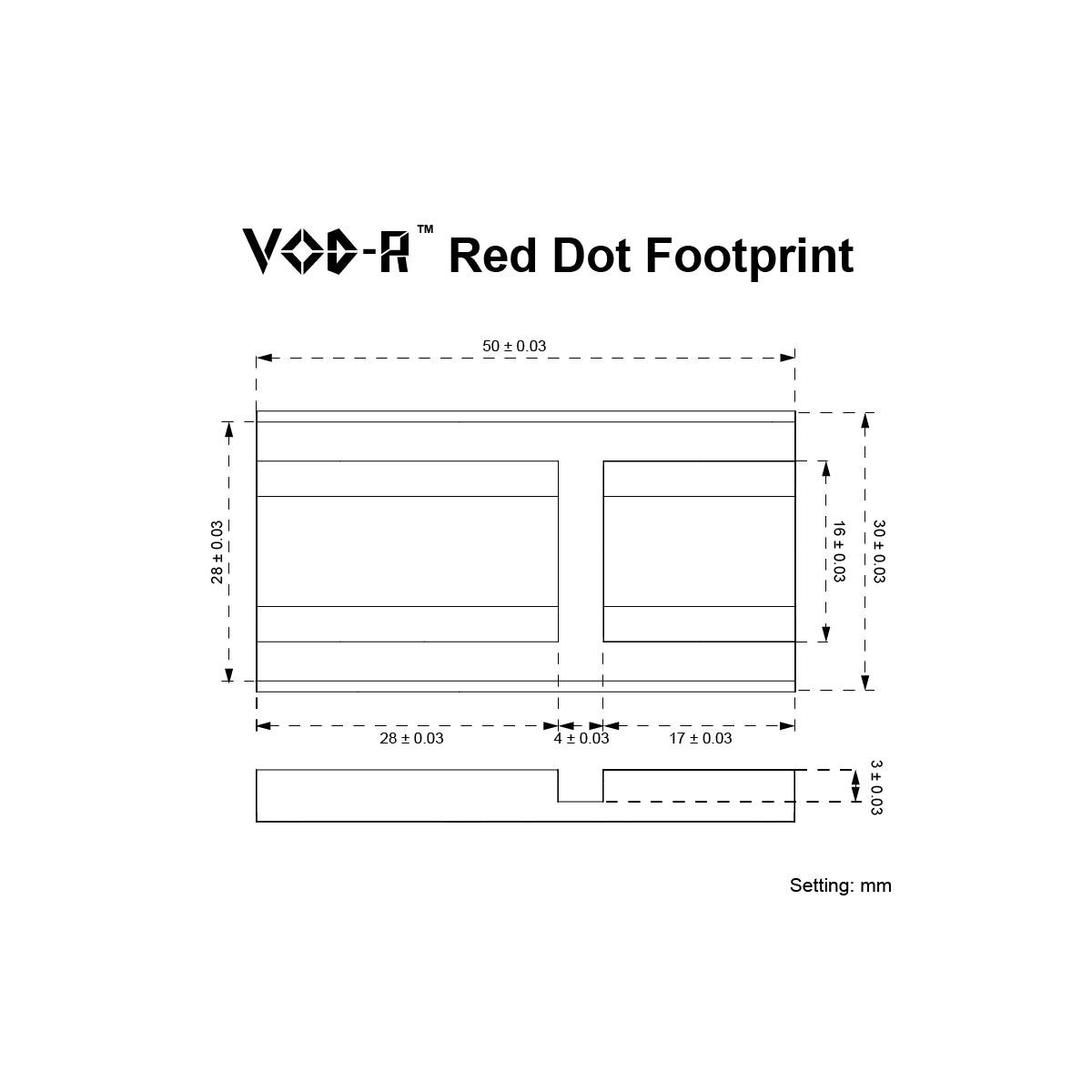 VictOptics SRD 1x18x20 VOD Red Dot Sight - Black