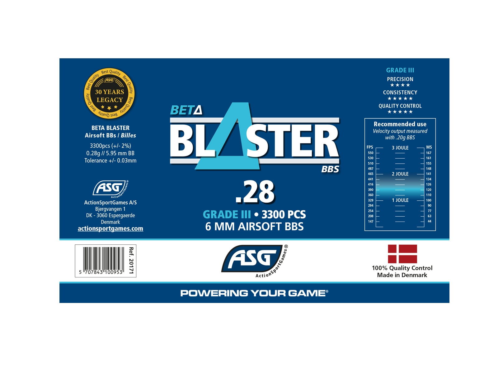 ASG BETA Blaster BBs 0,28g, 3300 BBs - White