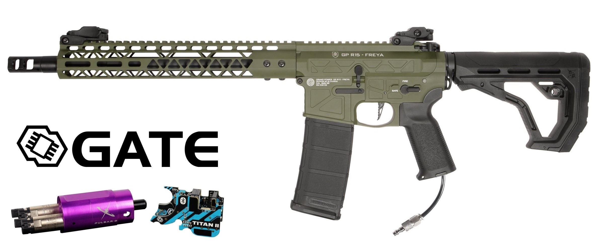 GP FREYA R15 SKELETON 13" HPA Pulsar D, TITAN II - Green