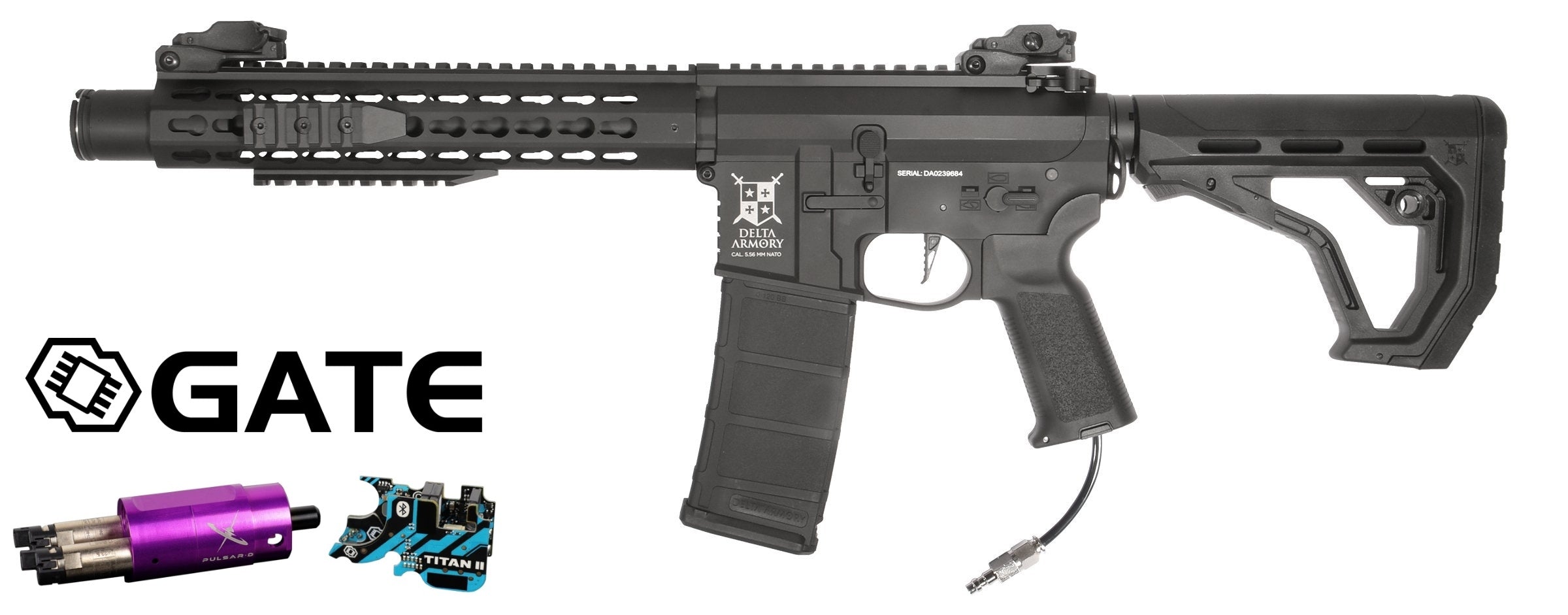 Delta Armory AR15 KeyMod 10" EAGLE HPA Pulsar D, TITAN II - Black