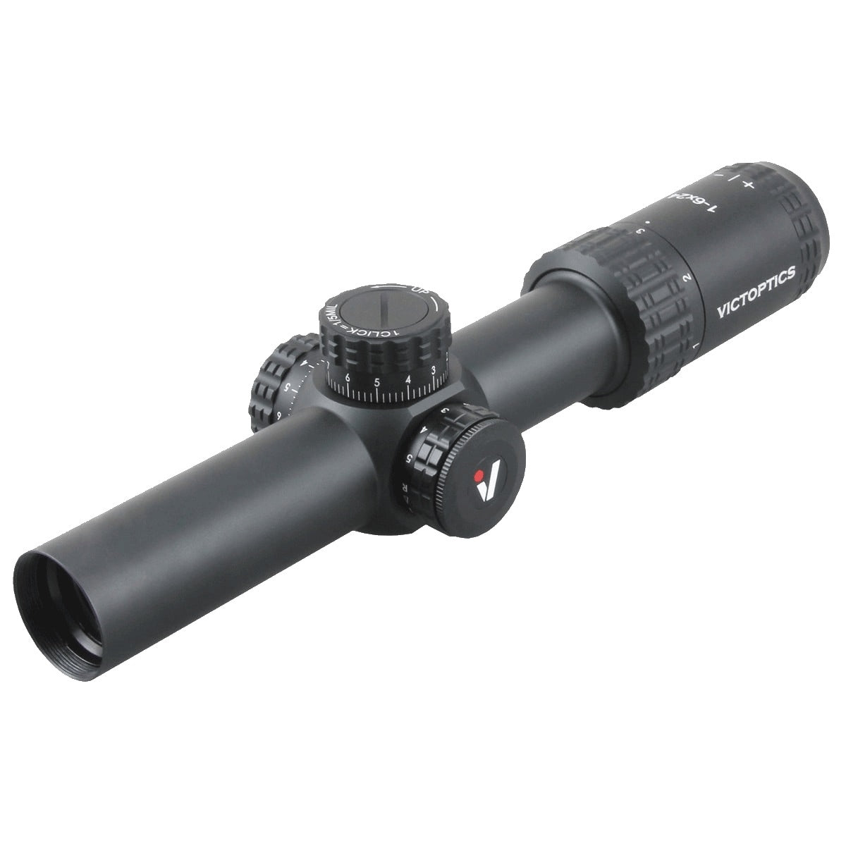 VictOptics LPVO Riflescope S6 1–6x24 plus One-Piece Mount - Black