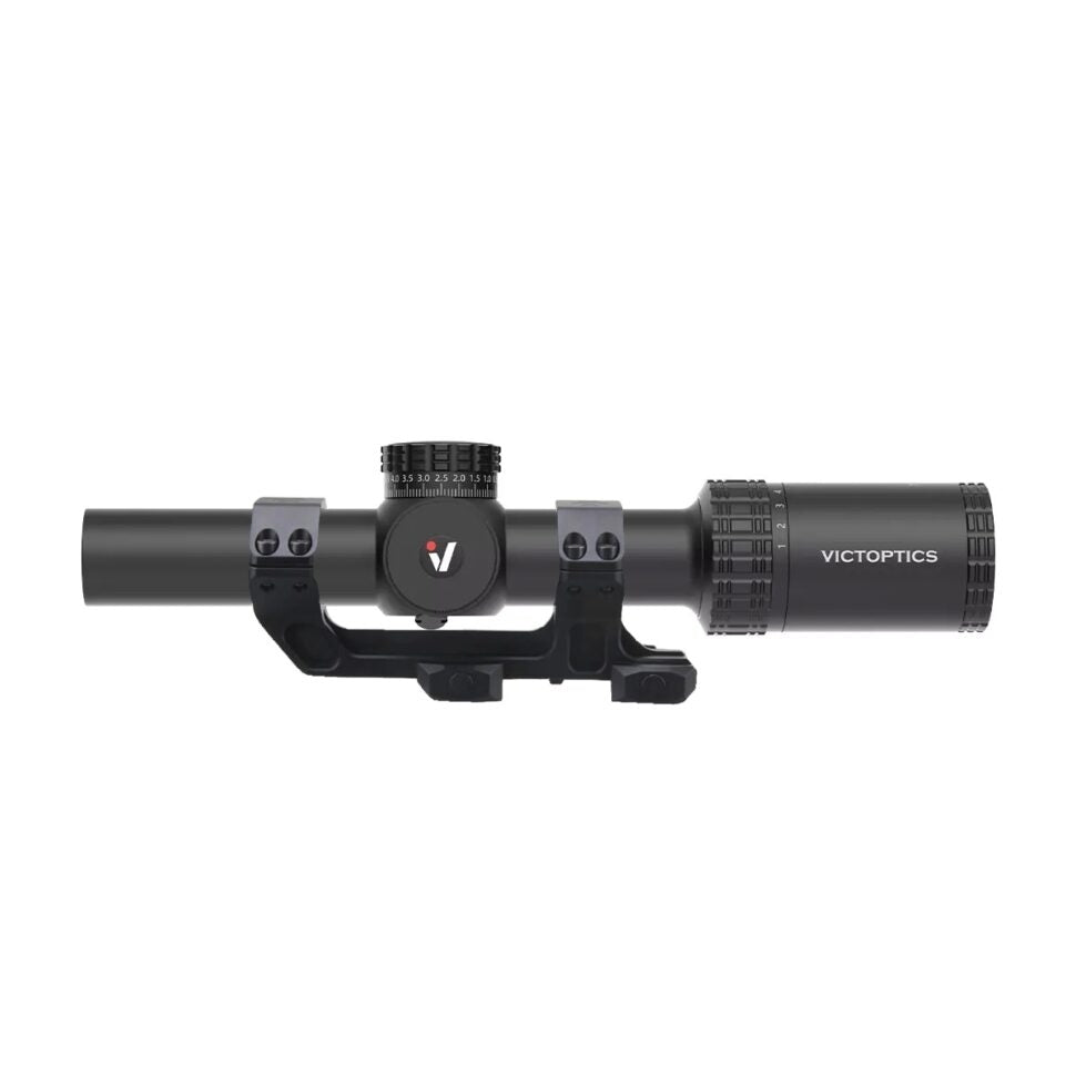 VictOptics LPVO Riflescope S10 1–10x24i Fiber plus One-Piece Mount - Black