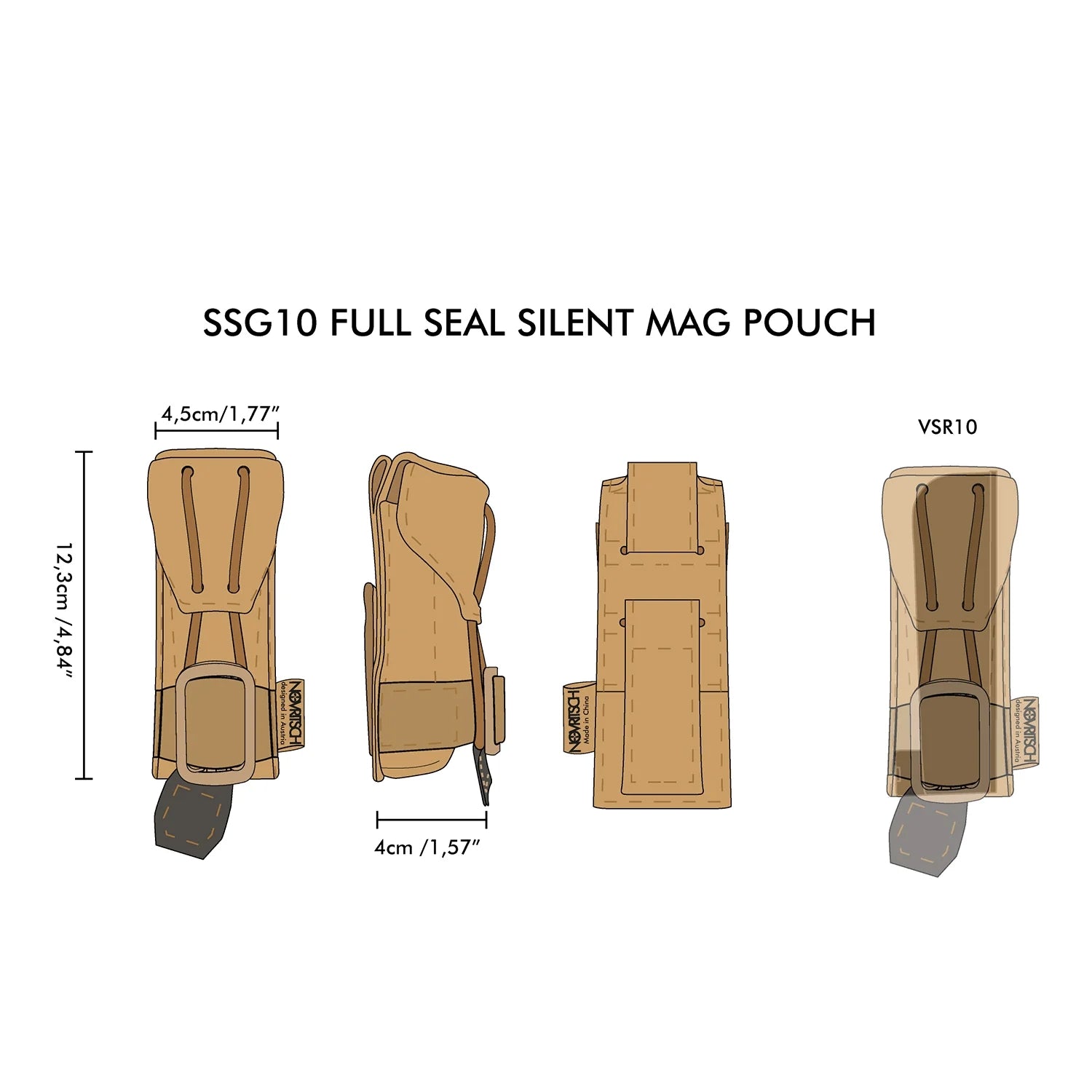 Novritsch SSG10 / VSR Full Seal Magazine MOLLE Pouch - Coyote