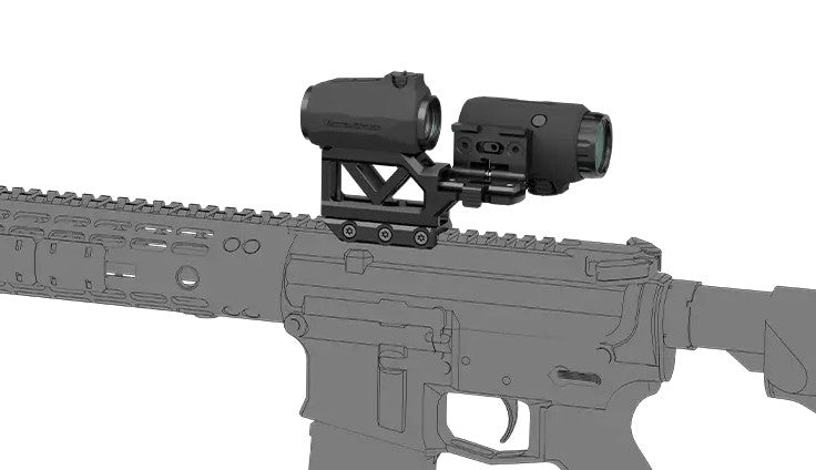 VO MAVERICK Red Dot and Magnifier Set on 1-piece RIS base - Black