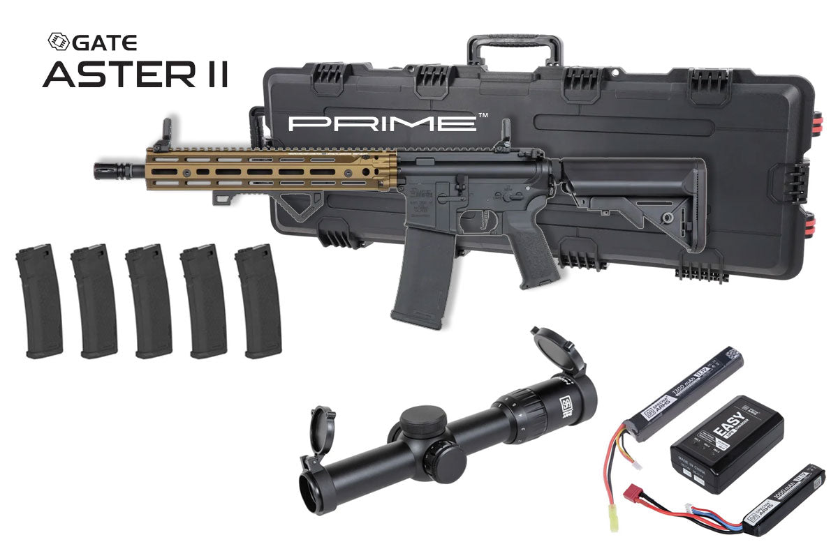 Specna Arms Daniel Defense SA-P28 Prime RIS III 12.5" Premium Airsoft Bundle - Rifle, Optic, Batteries, Magazines and Case