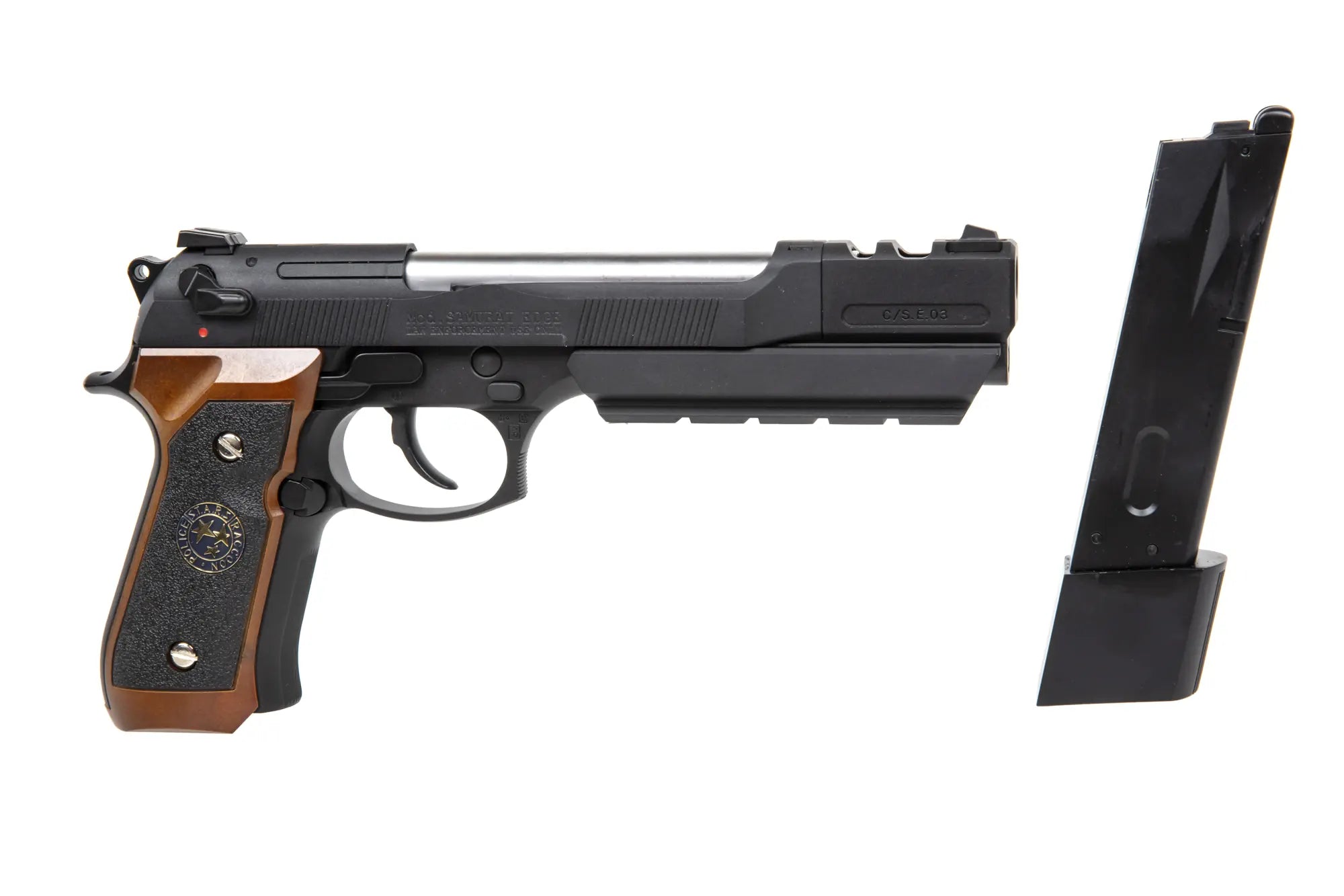 Gas Pistol GP331 BIOHAZARD Mod. B. Burton Brown Grip (Single only)