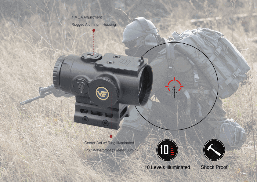 VO PARAGON 4×24 MINI Prism Scope with RUM(TM) HC Mount – Black