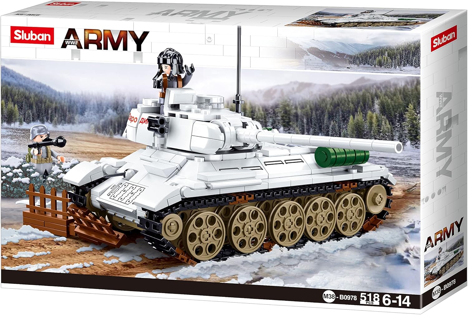 WWII Soviet T34 white - B0978