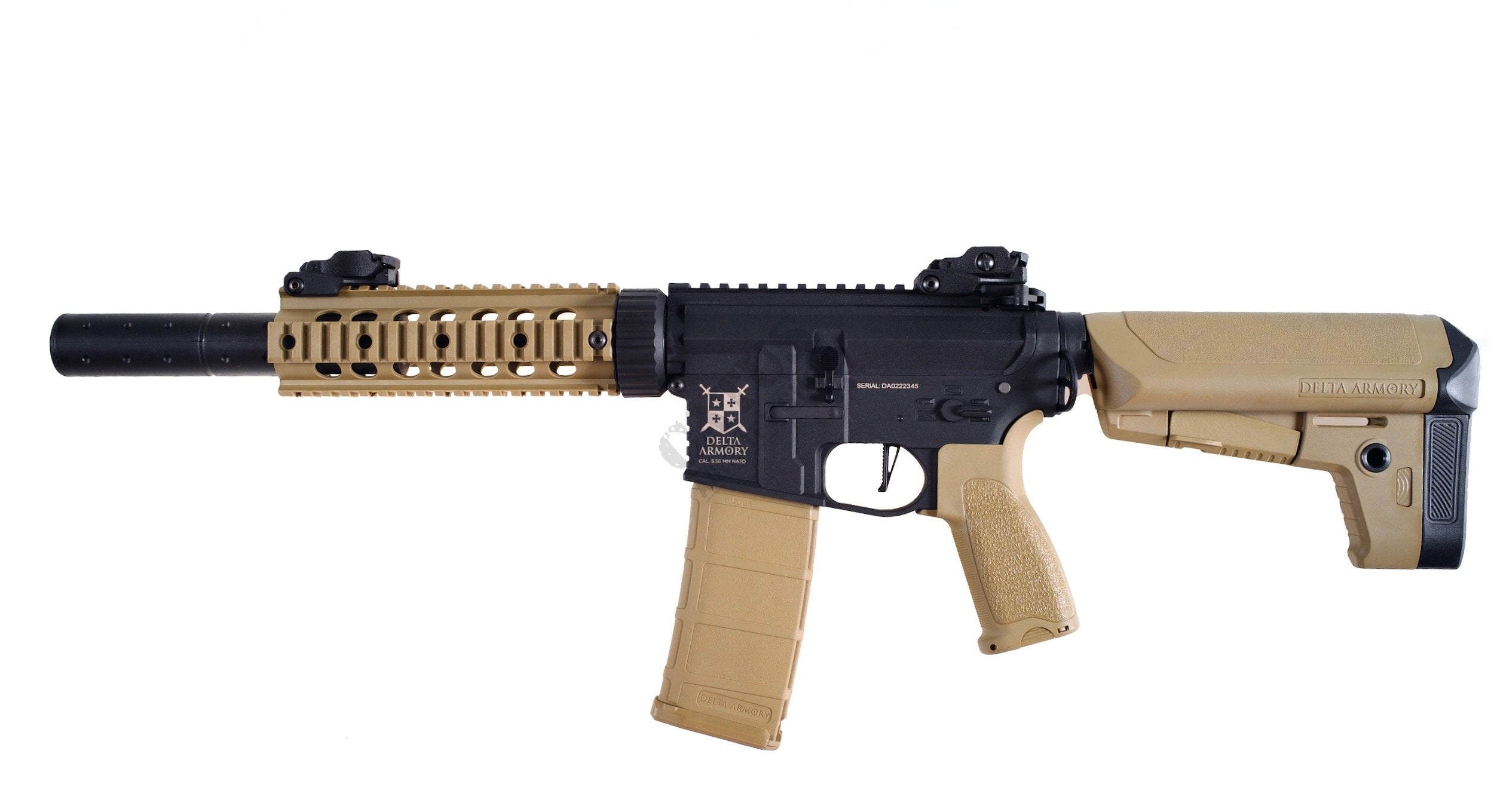 Delta Armory M4 / AR15 SilentOps RIS 7" CHARLIE – Black / Tan