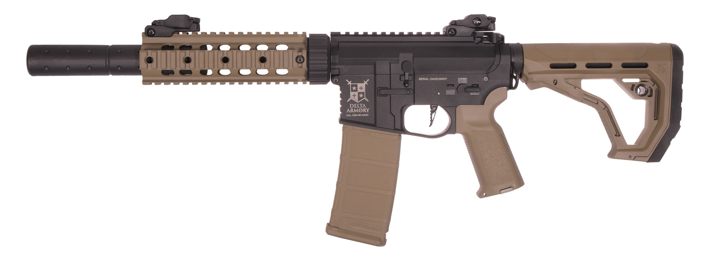 Delta Armory M4 / AR15 SilentOps 7" CHARLIE EAGLE – Black / Tan