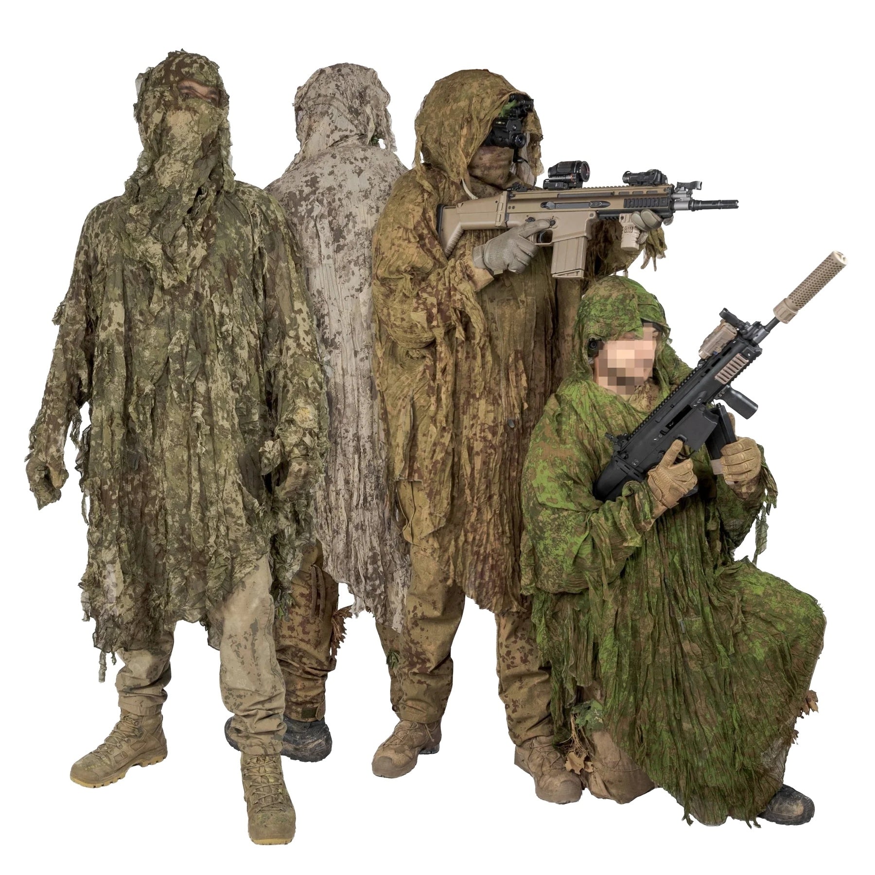 KMCS Ultra-Lite Ghillie Suit Camouflage Poncho – Green