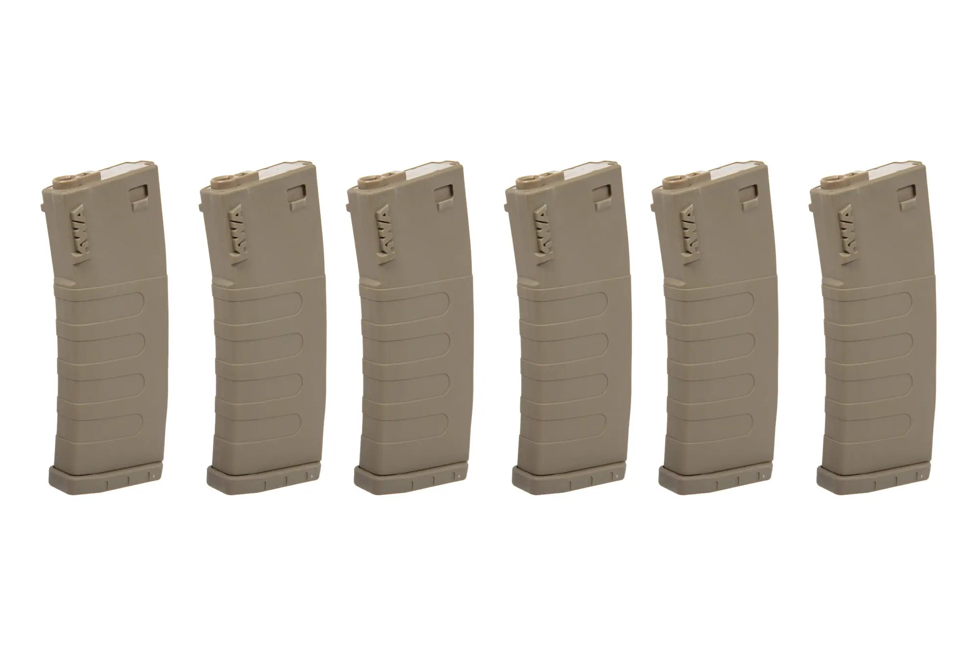 6 M4 mid-cap magazines 120 BBs Dark Earth