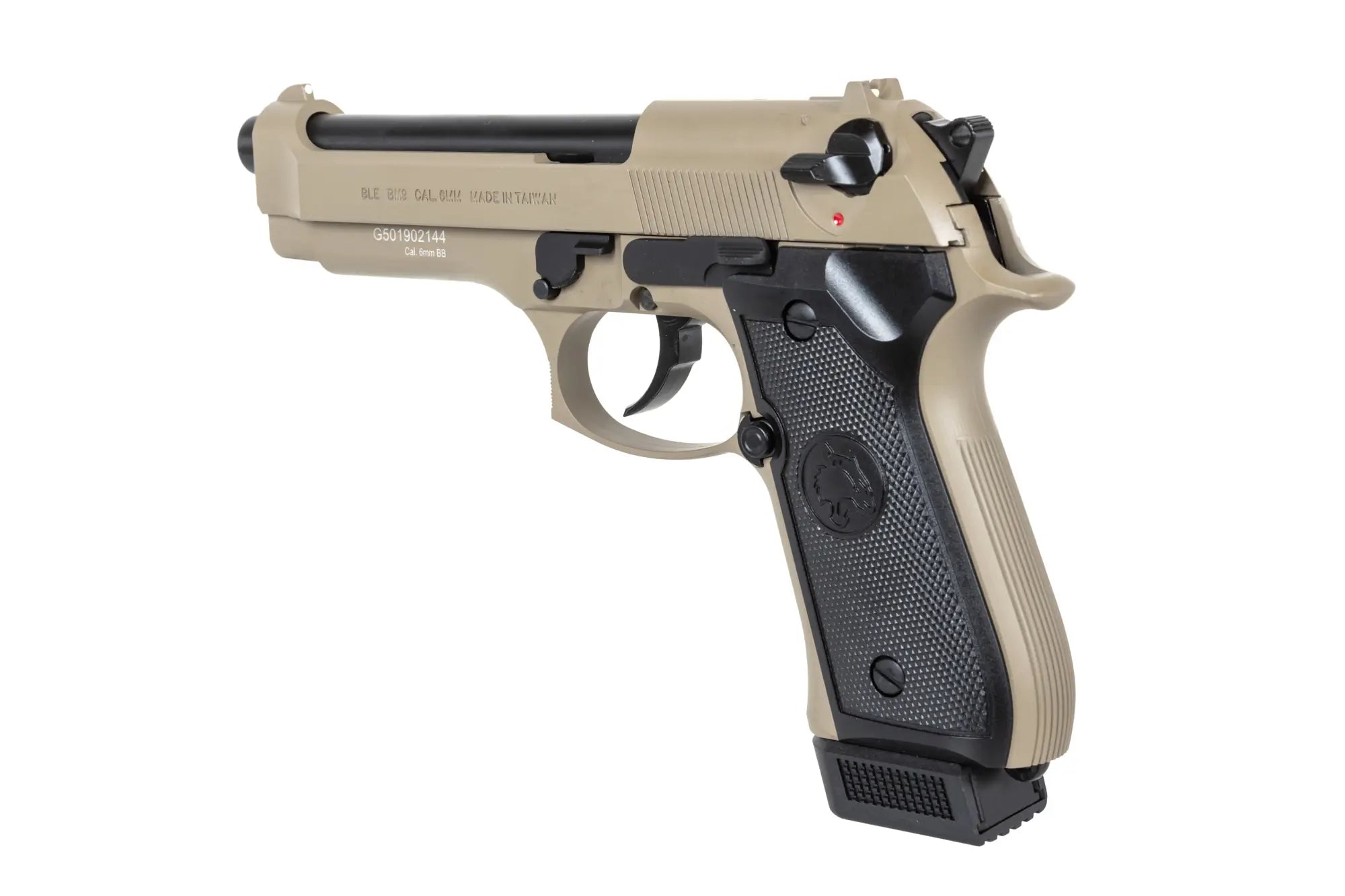 ICS BLE-BM9 Dual Power Half-Tan airsoft pistol (with CO2 magazine)-4