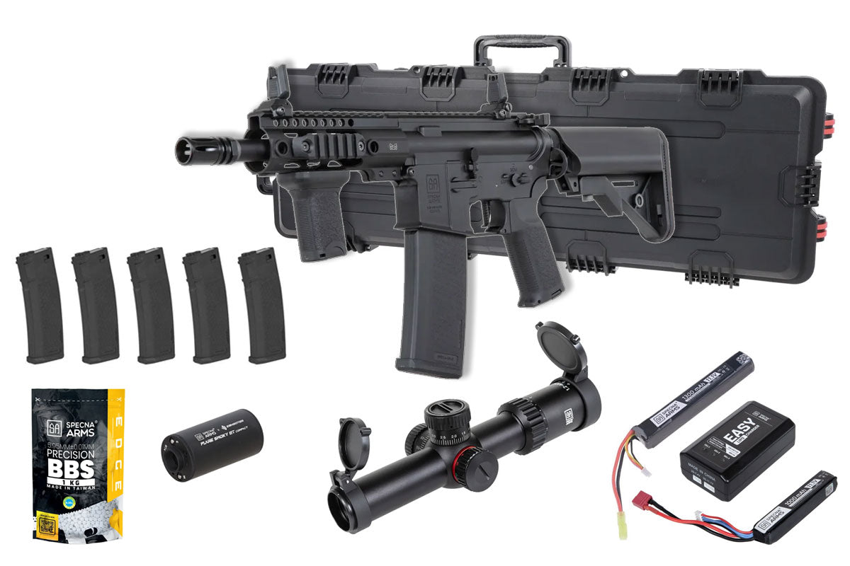 Specna Arms SA-P21 Prime Premium Airsoft Bundle - Rifle, Optic, Batteries, Magazines and Case