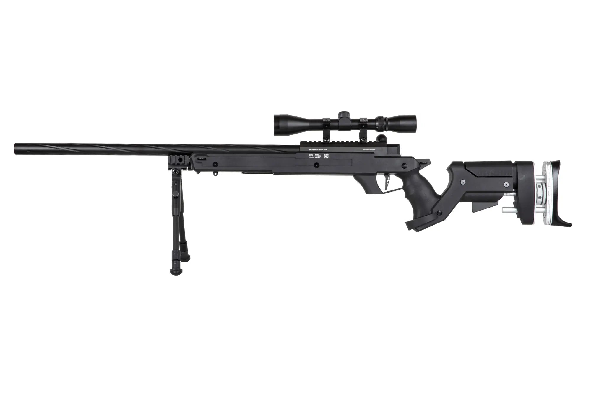 SA-S13 sniper airsoft rifle with scope and bipod - black-4