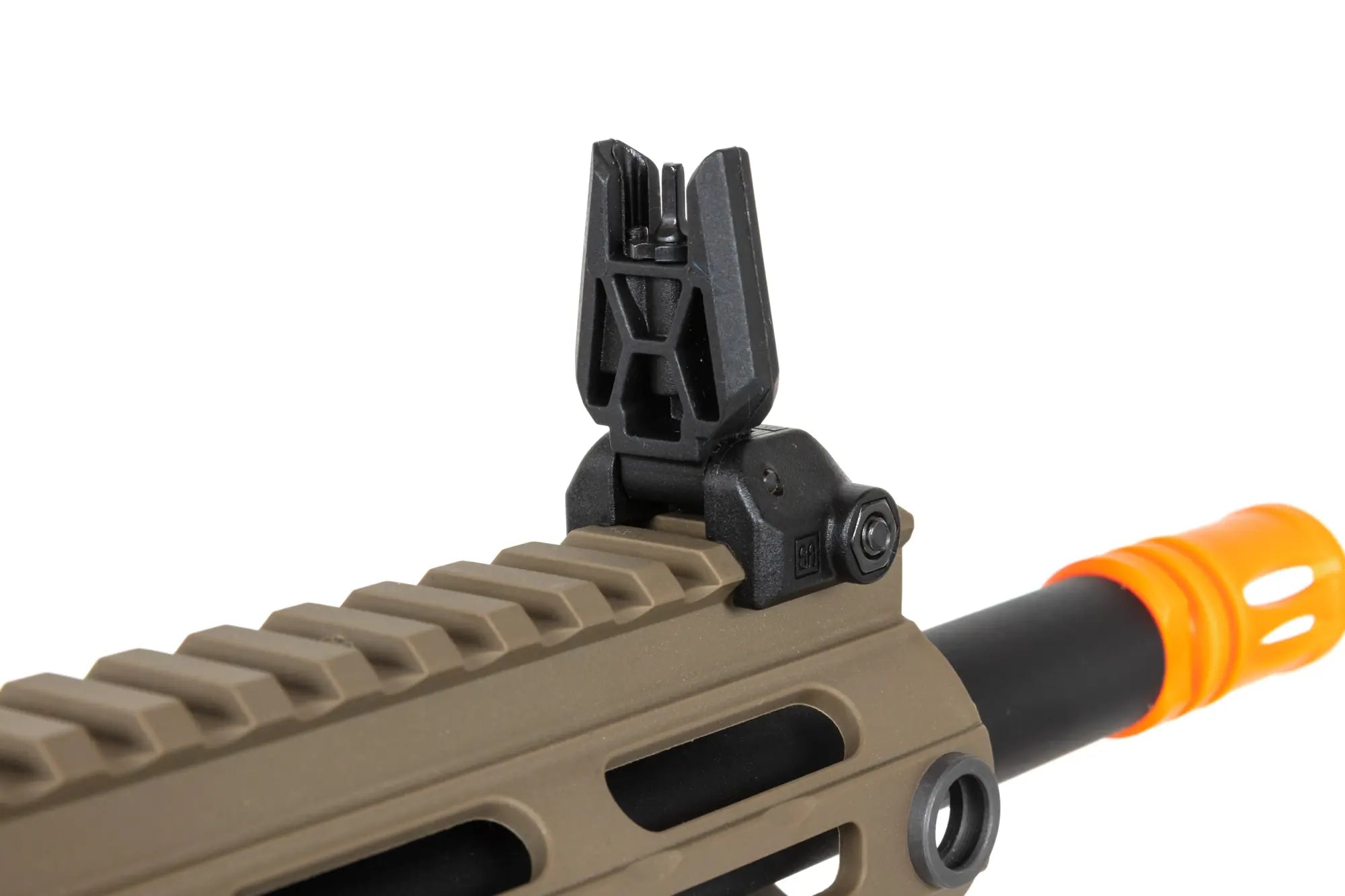 Airsoft Replica SA-FX01 FLEX HAL ETU Half-Tan submachine gun with orange flash hider