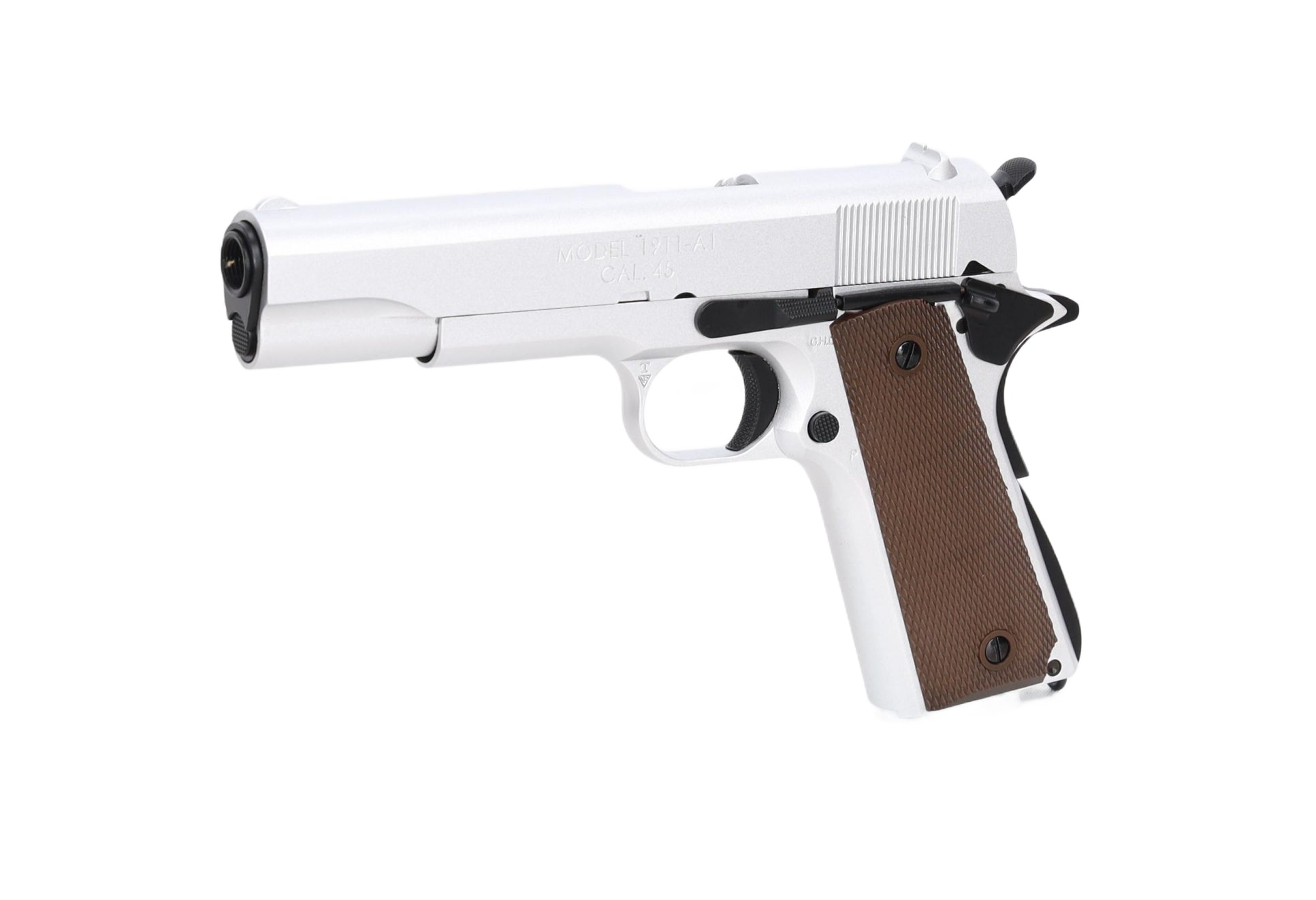 King Arms 1911-A1 cal.45 Silver airsoft green gas pistol-5