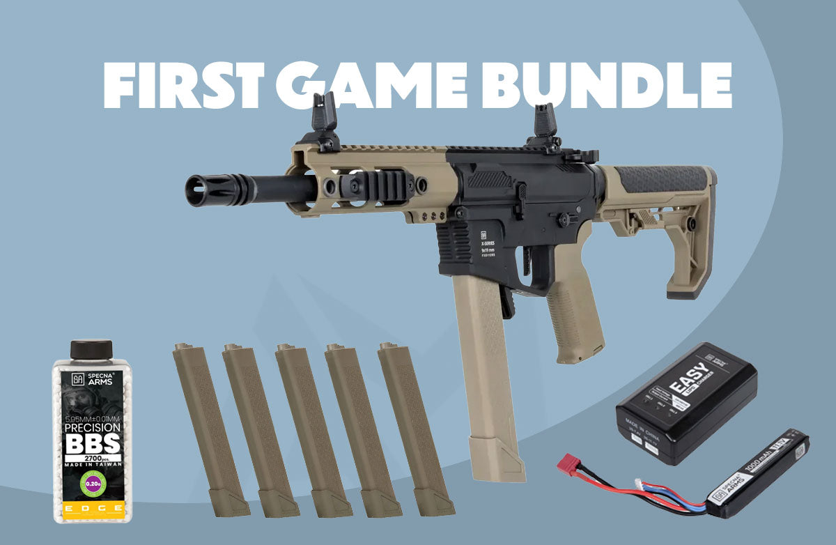 Specna Arms SA-FX01 FLEX First Game Airsoft Bundle - Rifle, Charger, Battery and BBs