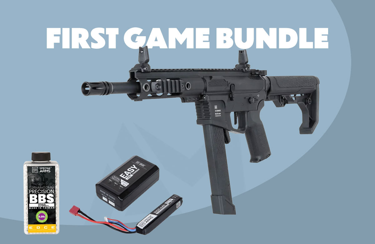 Specna Arms SA-FX01 FLEX First Game Airsoft Bundle - Rifle, Charger, Battery and BBs