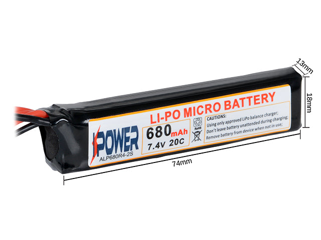 AEP Battery Li-Po 680mAh 7.4V 20C Micro – Deans