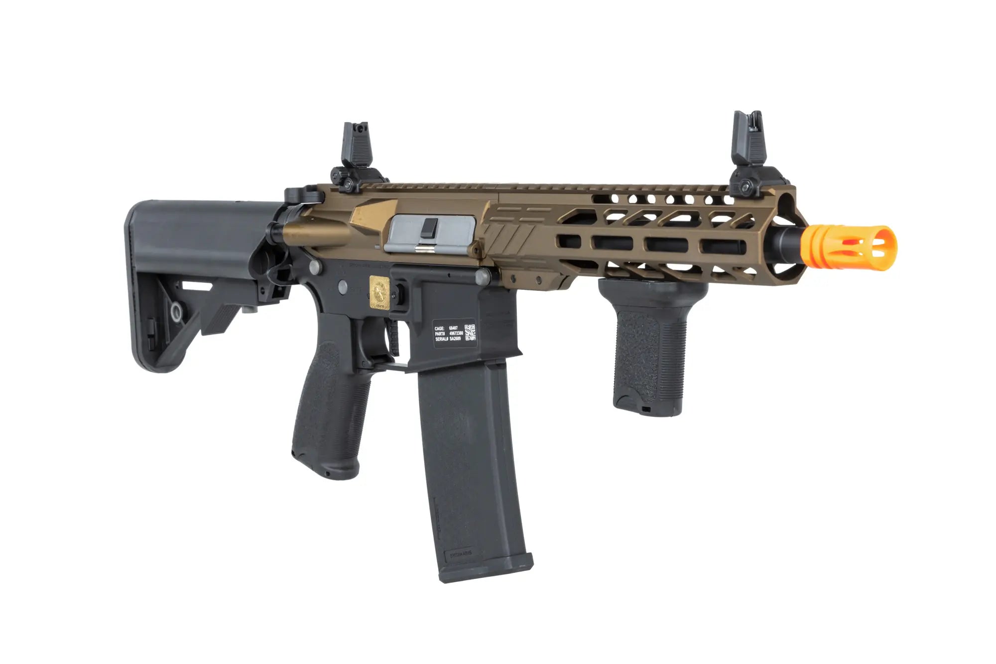 RRA SA-E25 HAL ETU Chaos Bronze Airsoft Replica with orange flash hider