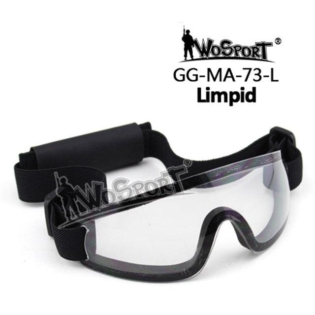 Adjustable TACTICAL Goggles MA-73, Black - Clear