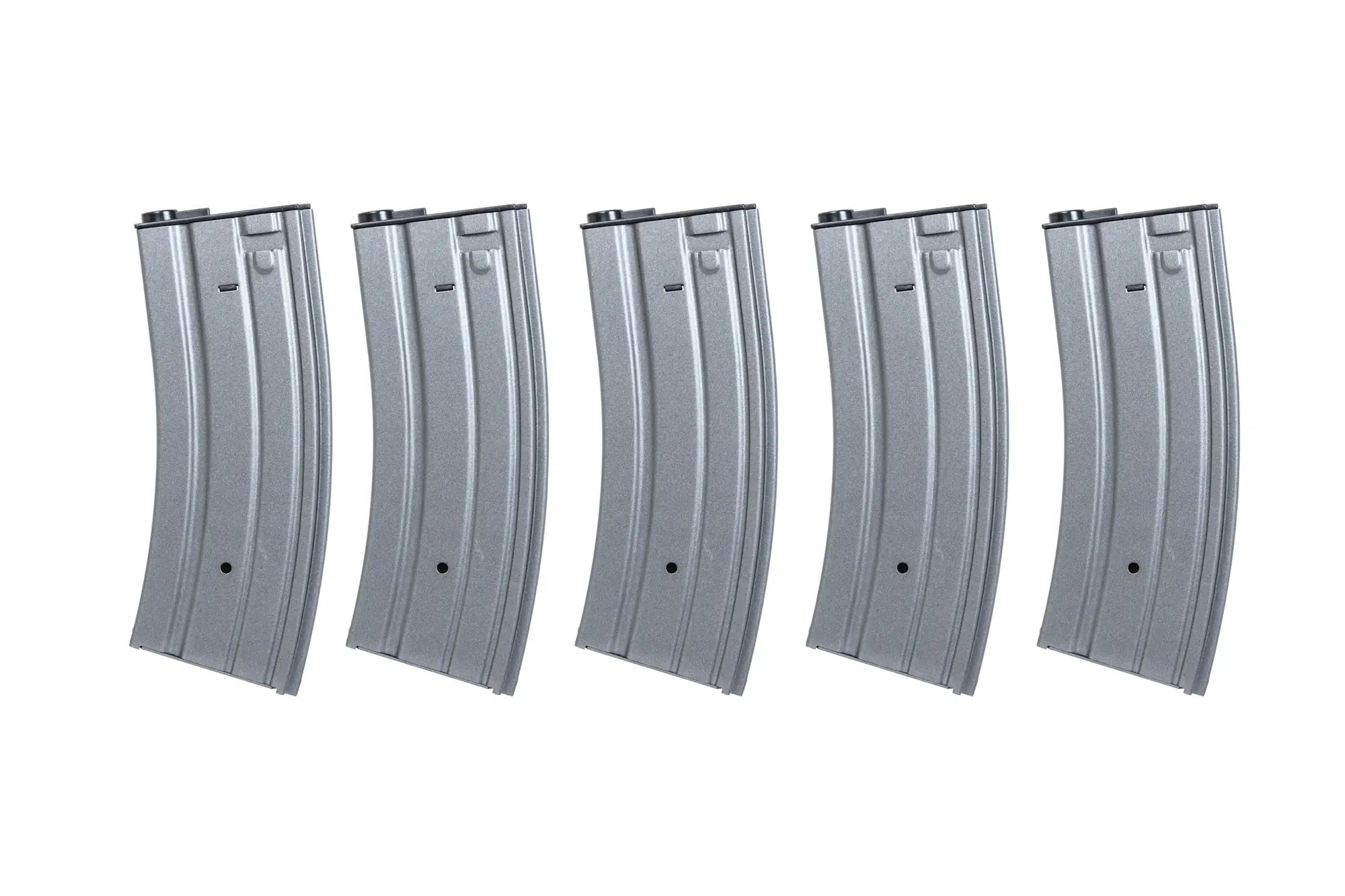 Set of 5 metal mid-cap magazines 120 rounds Grey