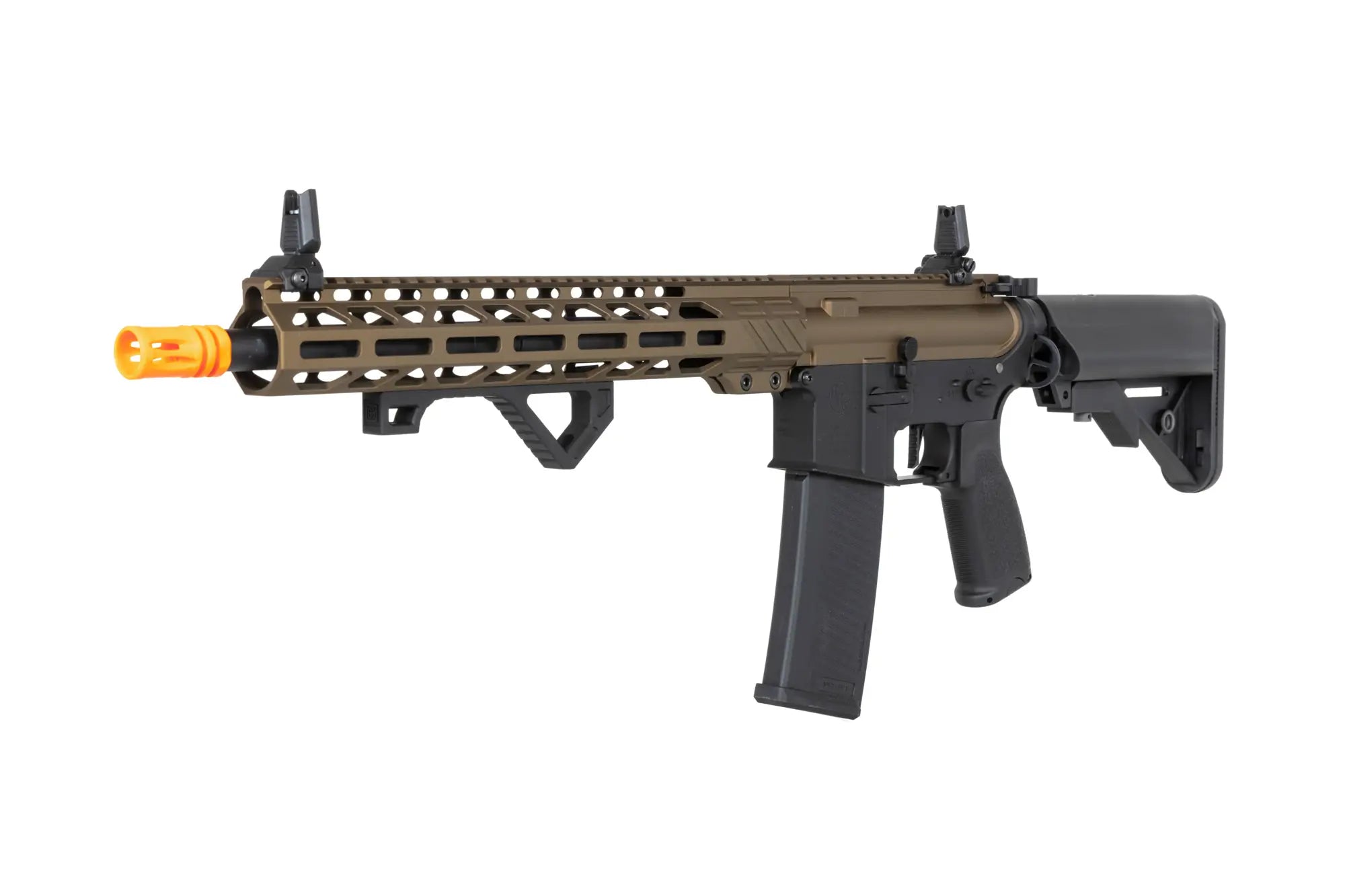 RRA SA-E24 HAL ETU Chaos Bronze Airsoft Replica with orange flash hider