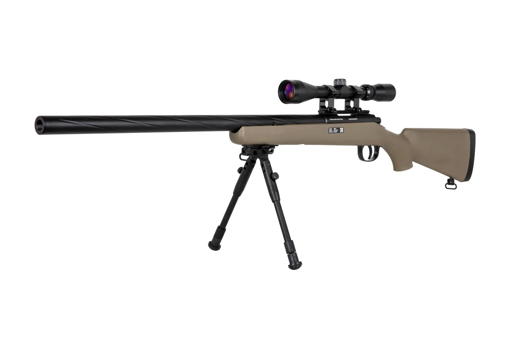 SA-S12 560 FPS sniper rifle with scope and bipod Tan