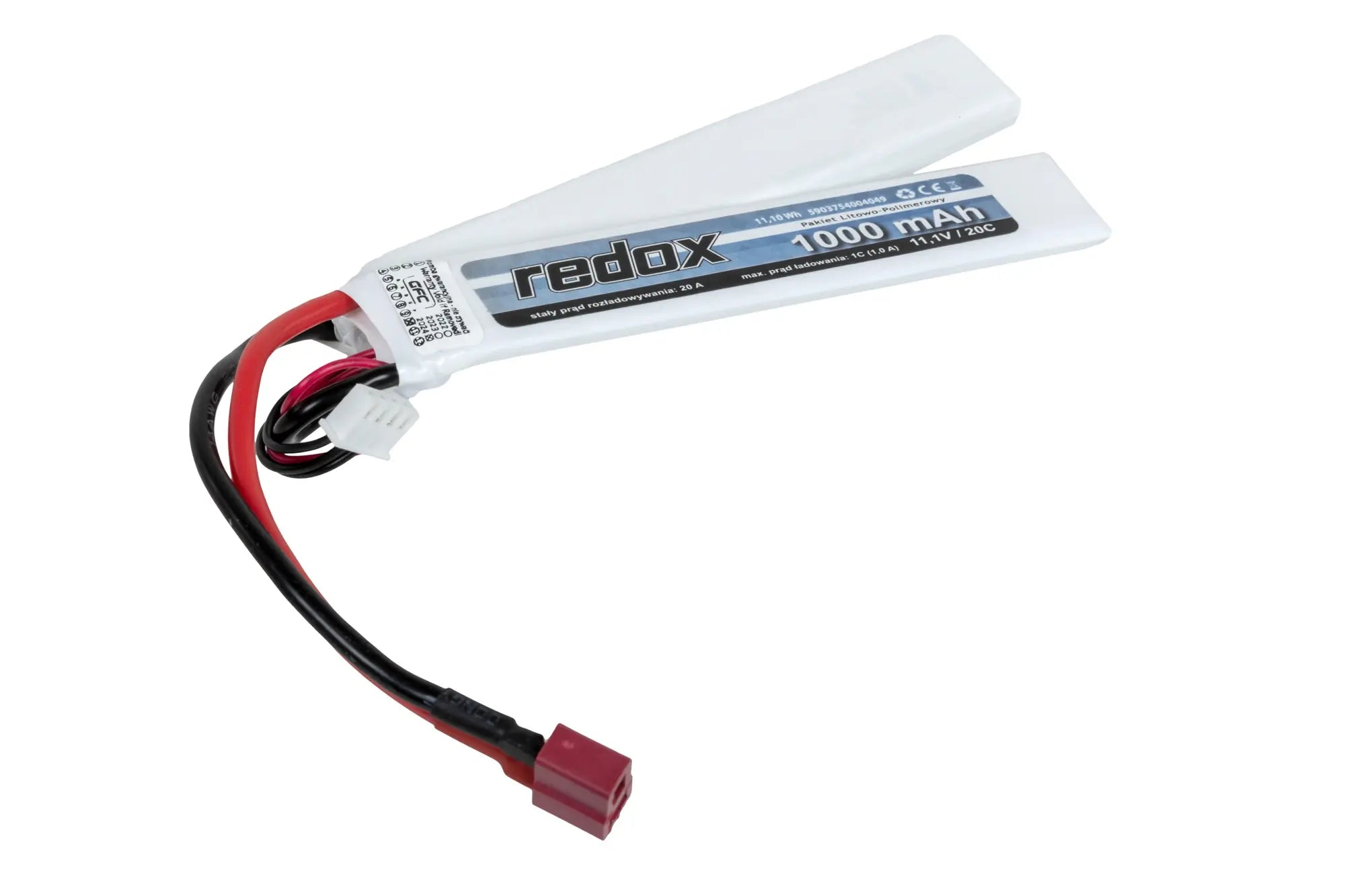 Redox 1000 mAh 11.1 V 20C LiPo battery (2+1) Dean