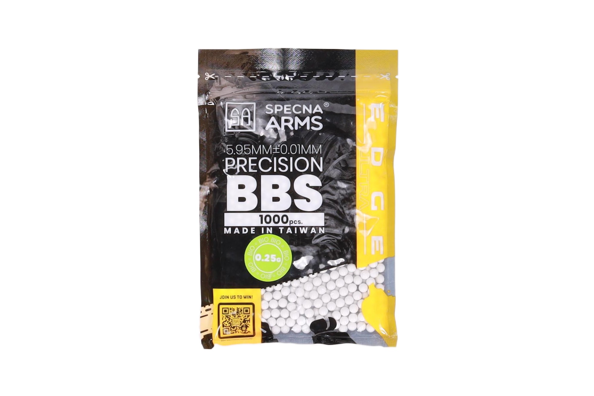 0.25g EDGE ULTRA BIO precision BBs - 1000 pcs - white