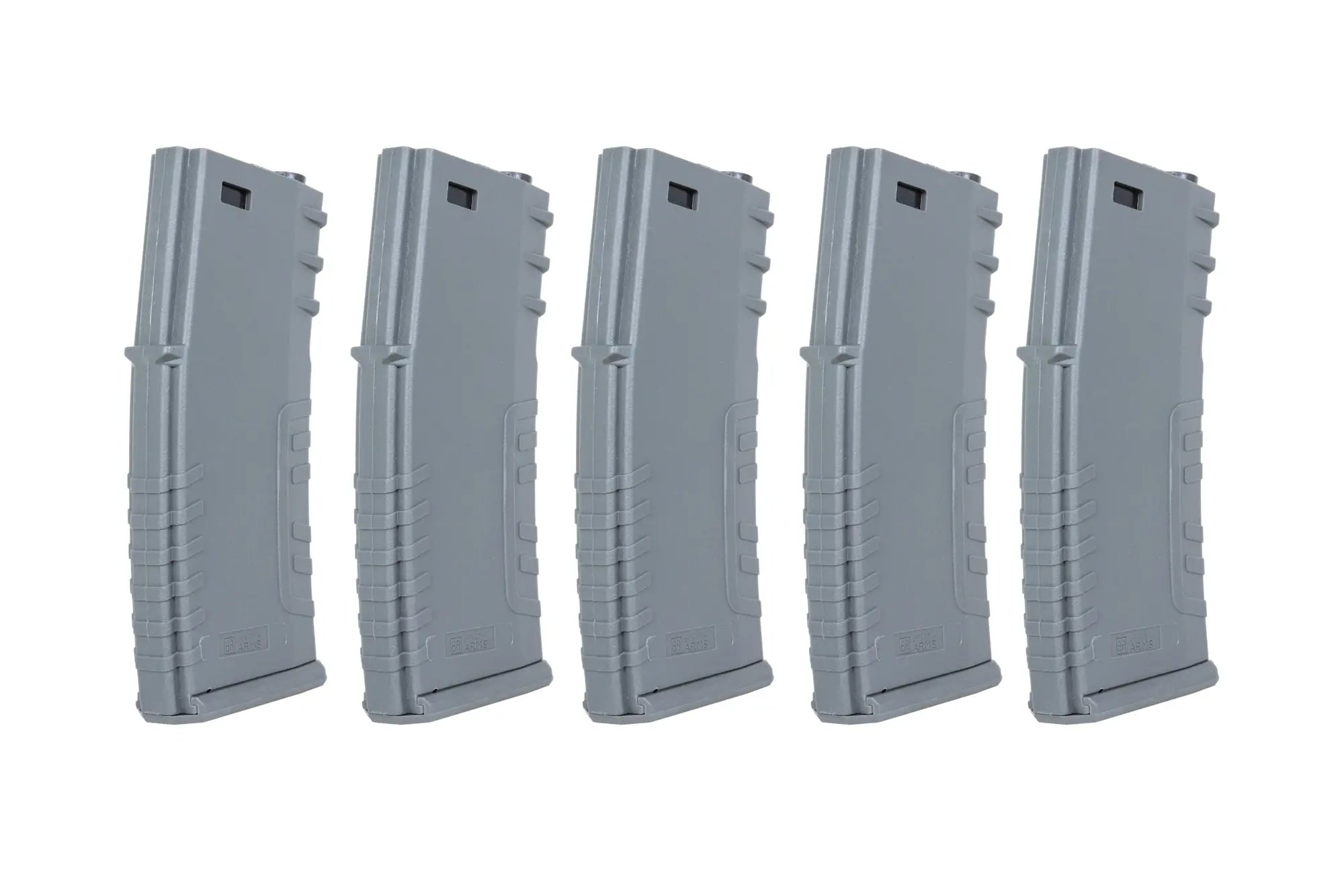 Set of 5 polymer mid-cap magazines 120 rounds Grey