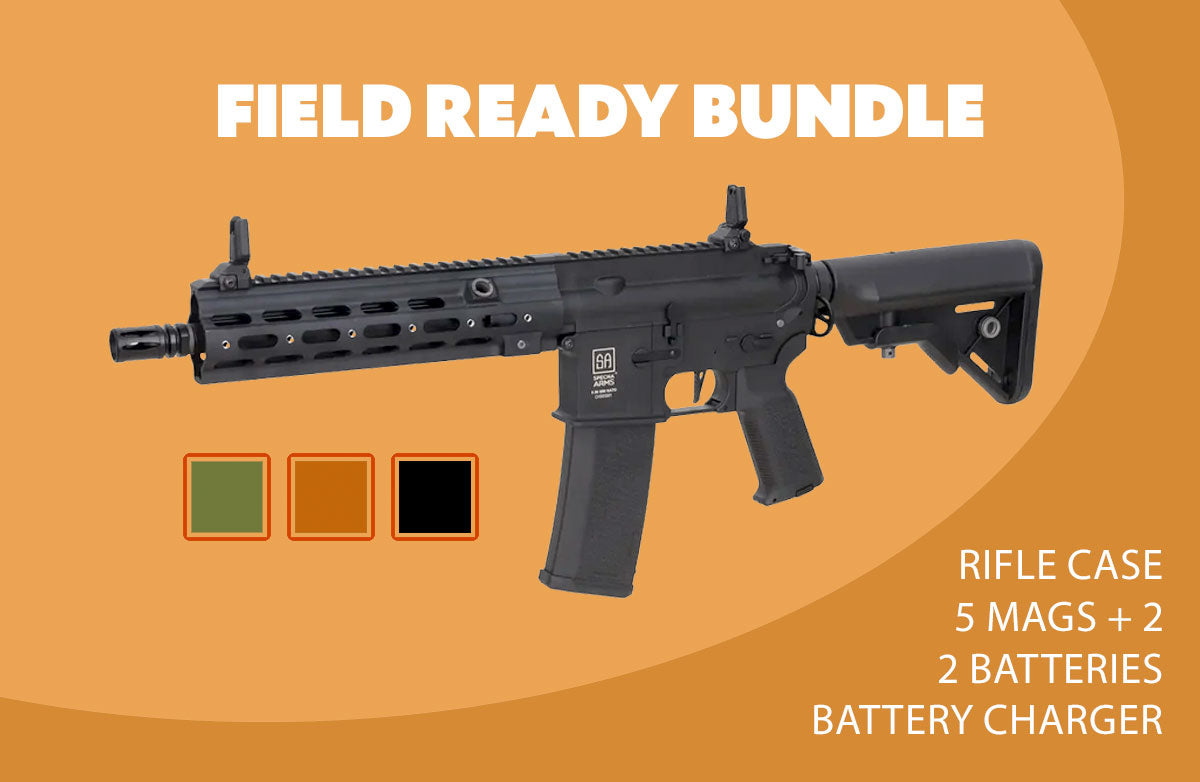 Specna Arms SA-E21 EDGE Field Ready Airsoft Bundle - Rifle, Batteries, Magazines and Case