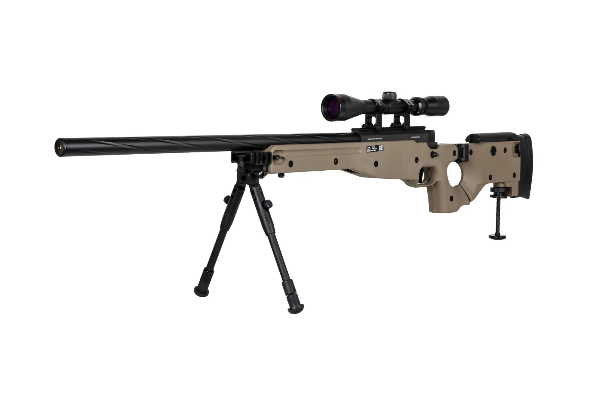 580 FPS sniper rifle SA-S14 scope + bipod Tan