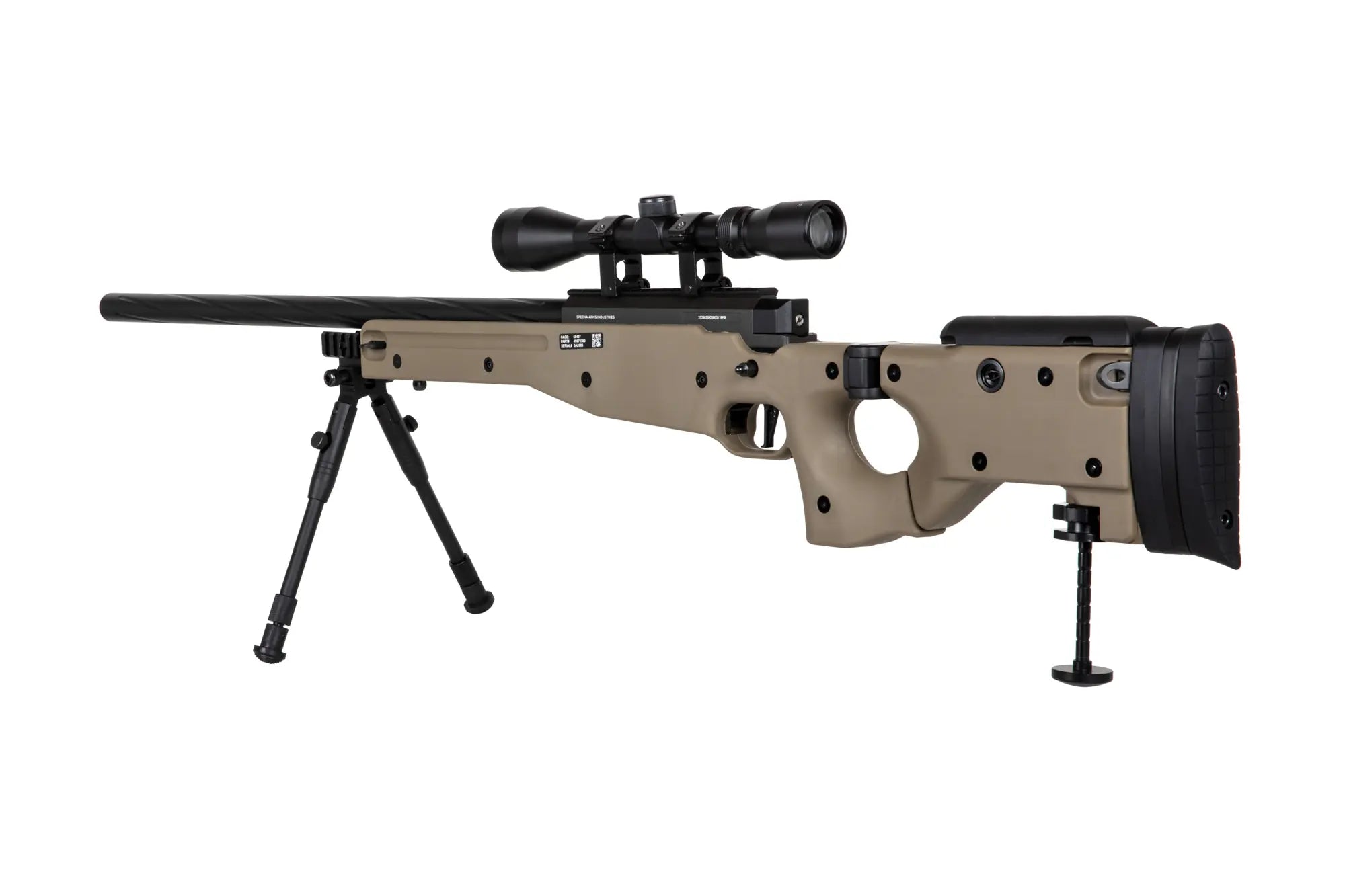 580 FPS sniper rifle SA-S14 scope + bipod Tan