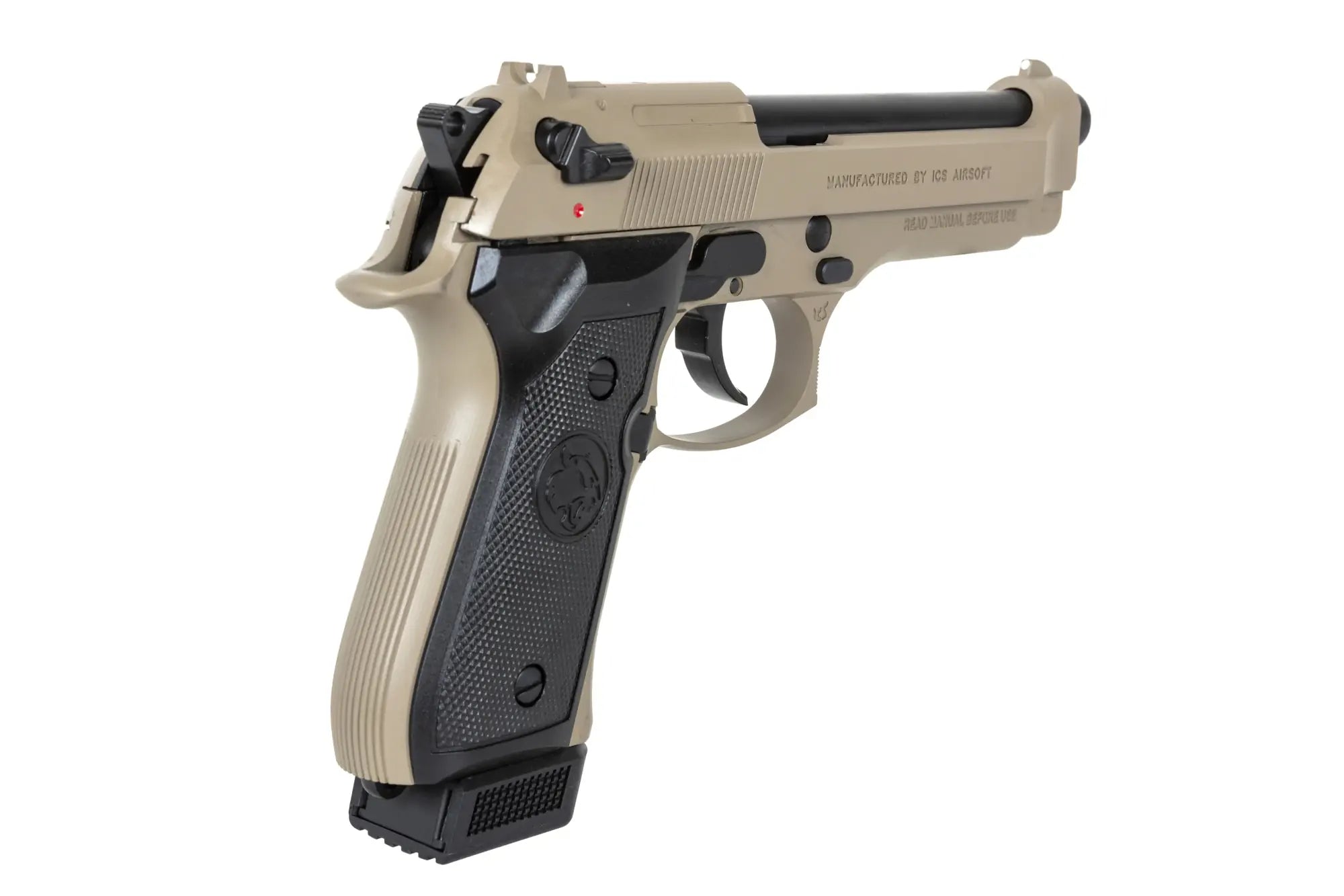 ICS BLE-BM9 Dual Power Half-Tan airsoft pistol (with CO2 magazine)-5