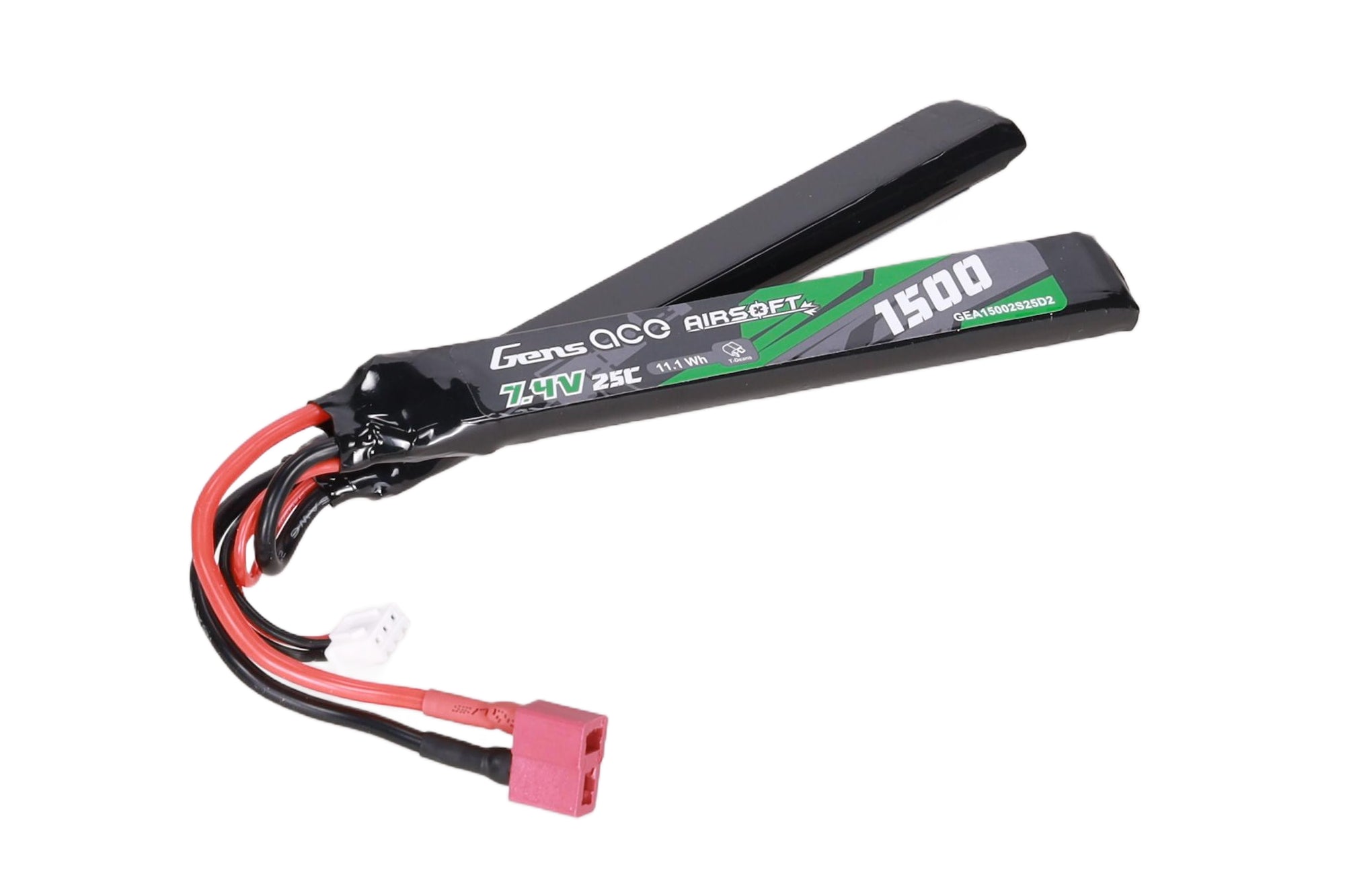 Li-Po Gens Ace 1500mAh 25C Nunchuck 7.4V T-Deans battery